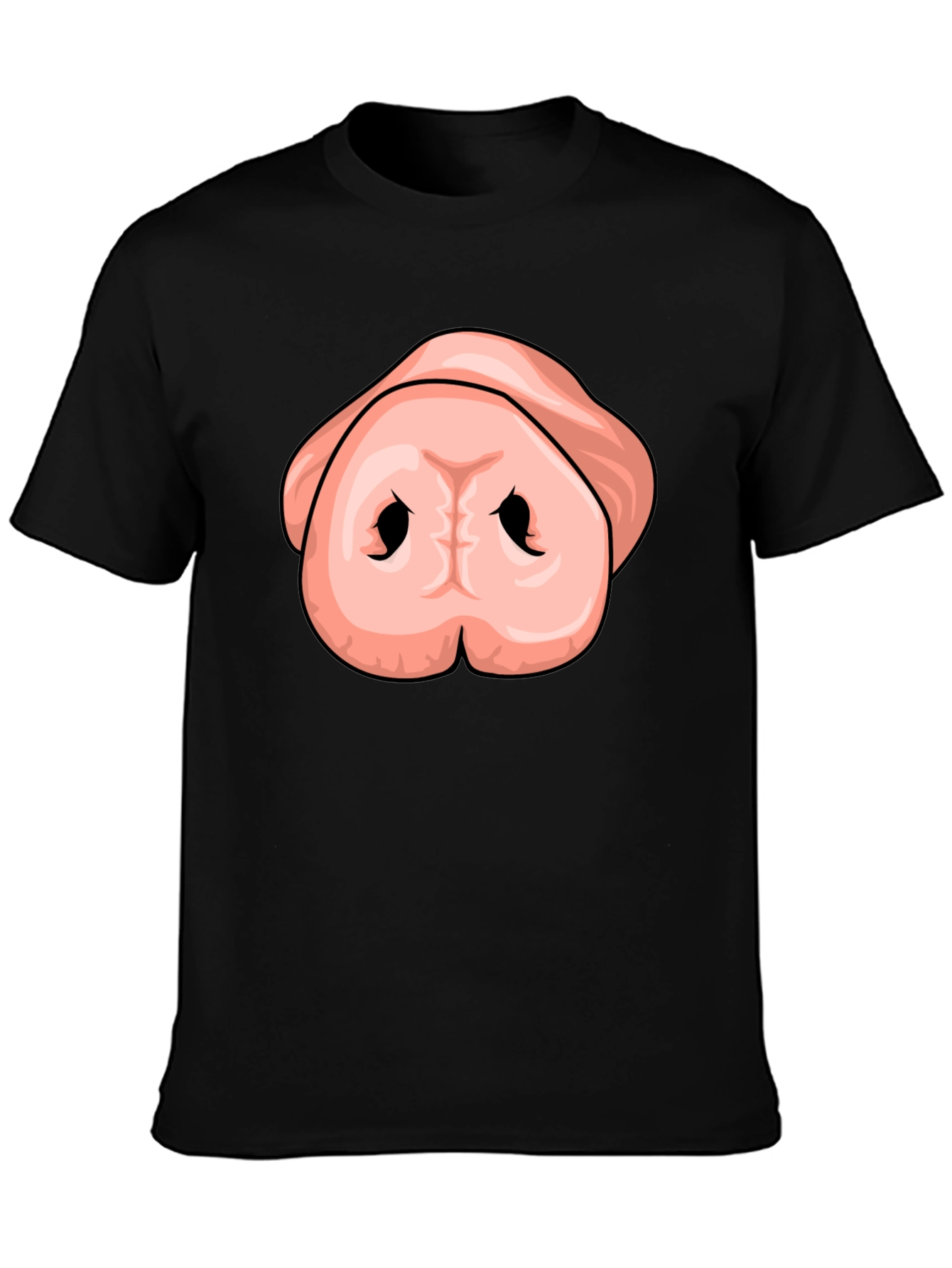 Black Funny Pig Nose T-Shirt - Unisex Graphic Tee view 3