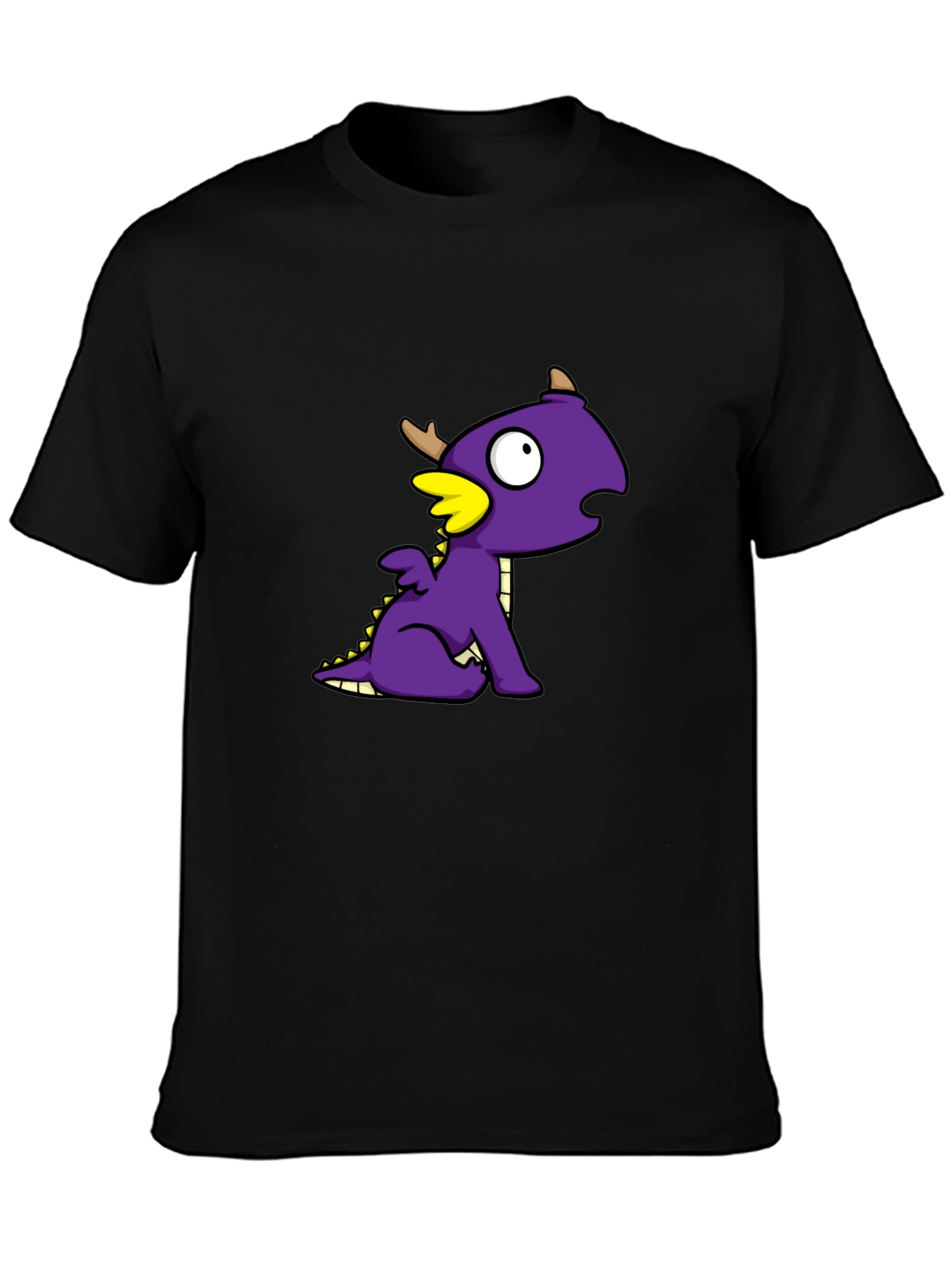 Black Dragon Cartoon Graphic T-Shirt view 3