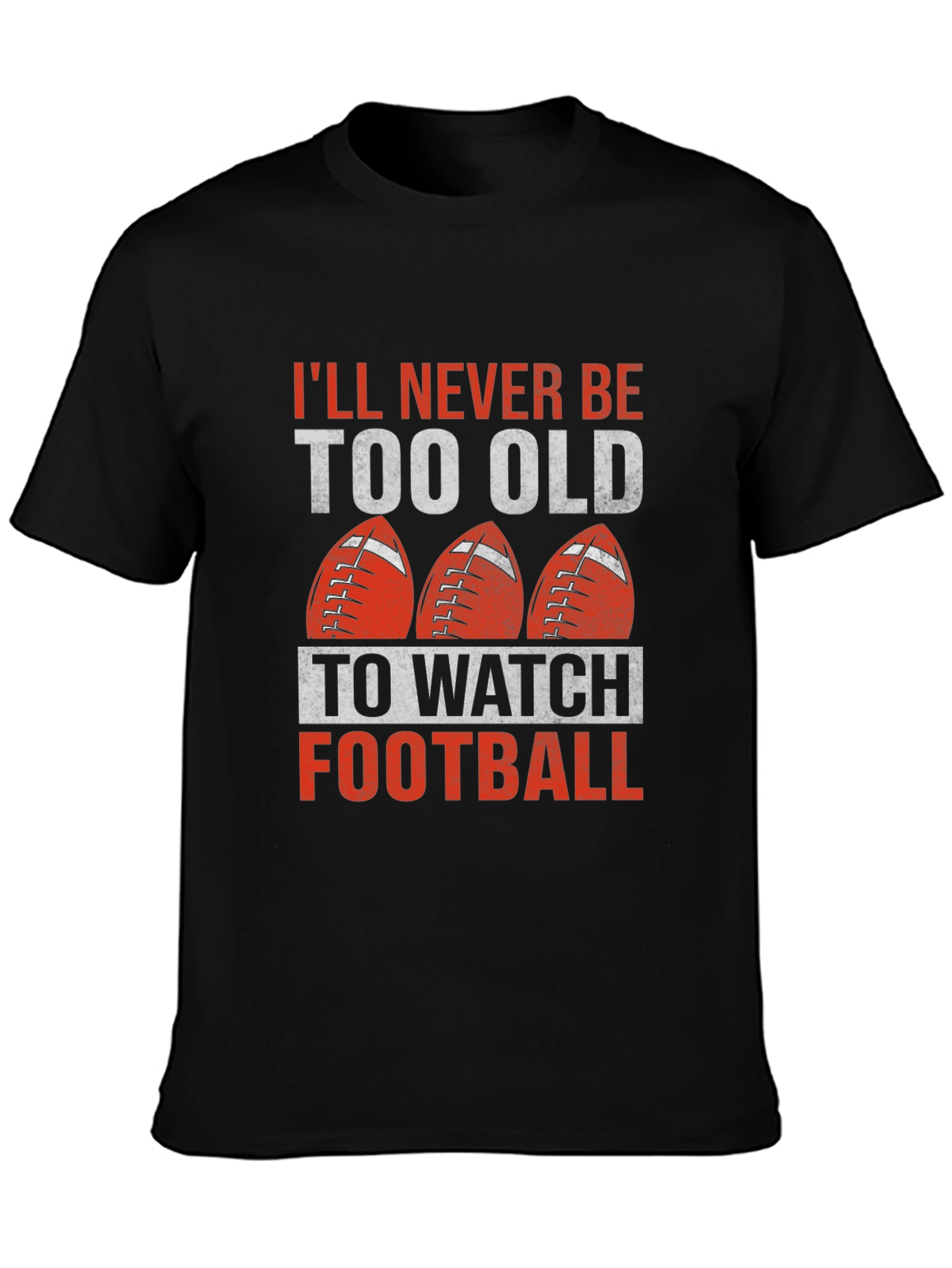Black Never Too Old Football T-Shirt view 3