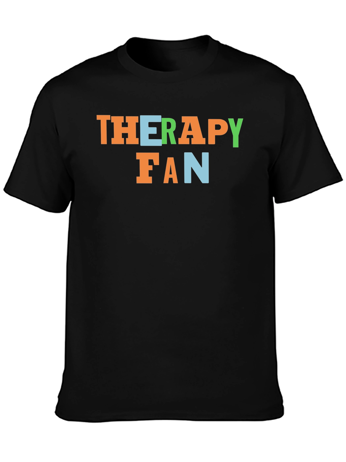 Black Therapy Fan Graphic Tee - Soft Cotton Blend view 3