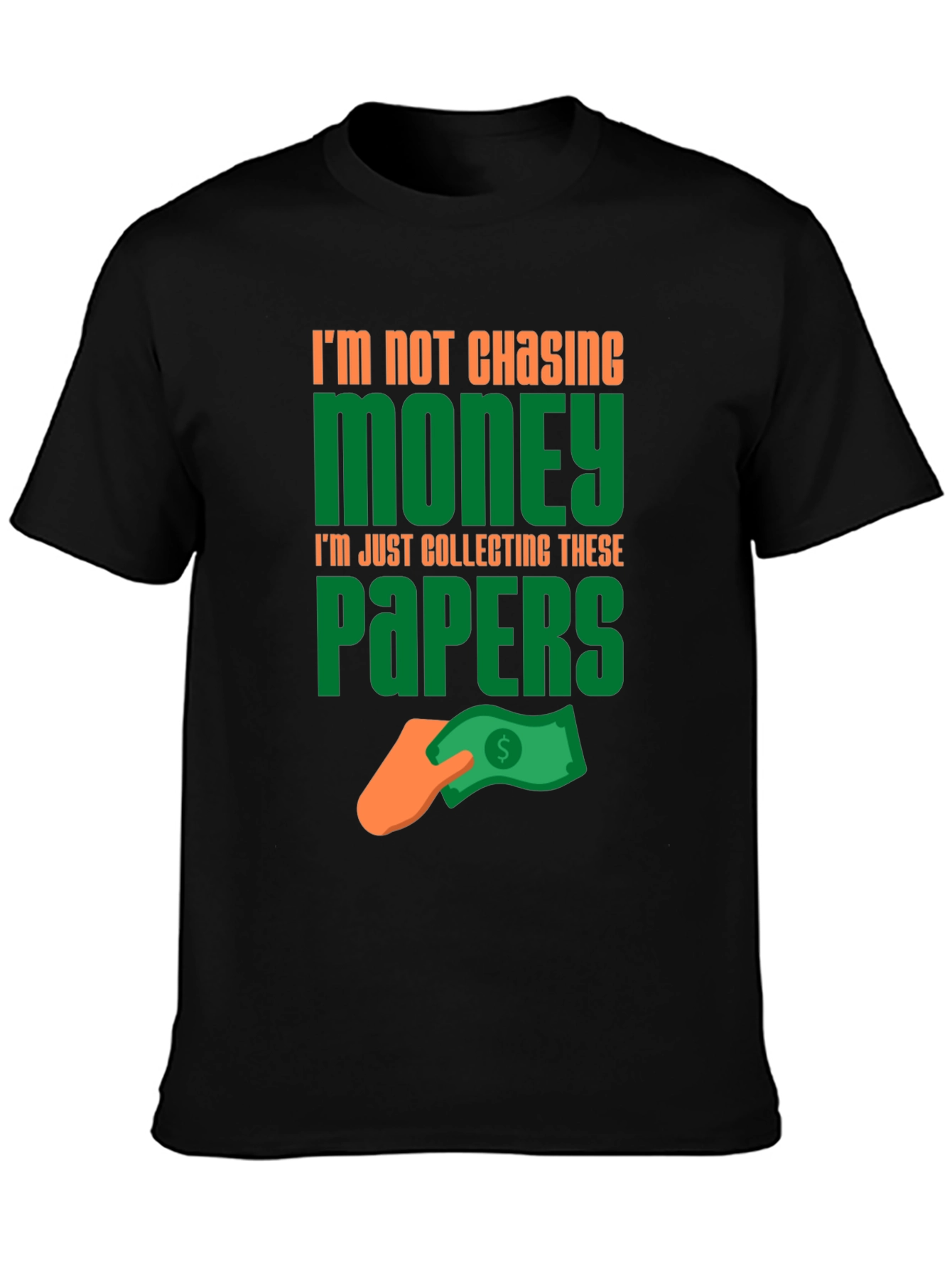 Black Funny Money Collecting Graphic T-Shirt view 3