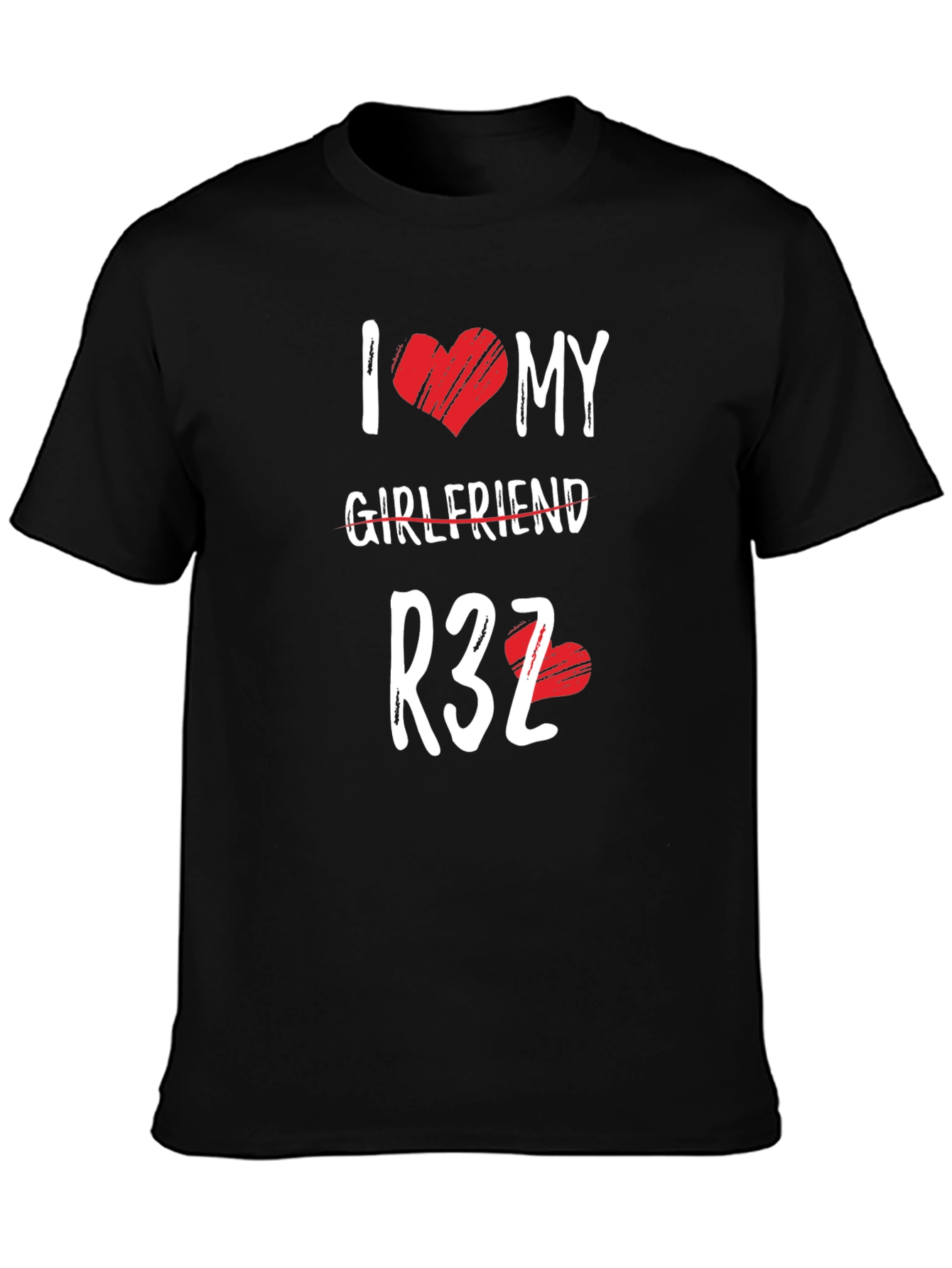 Black I Heart My Girlfriend R32 Graphic T-Shirt view 3