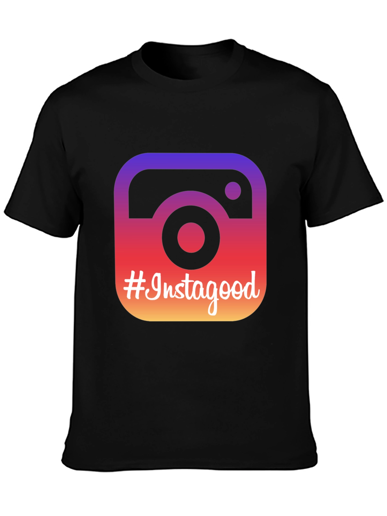 Black Instagood Graphic Tee - Stylish Black T-Shirt view 3