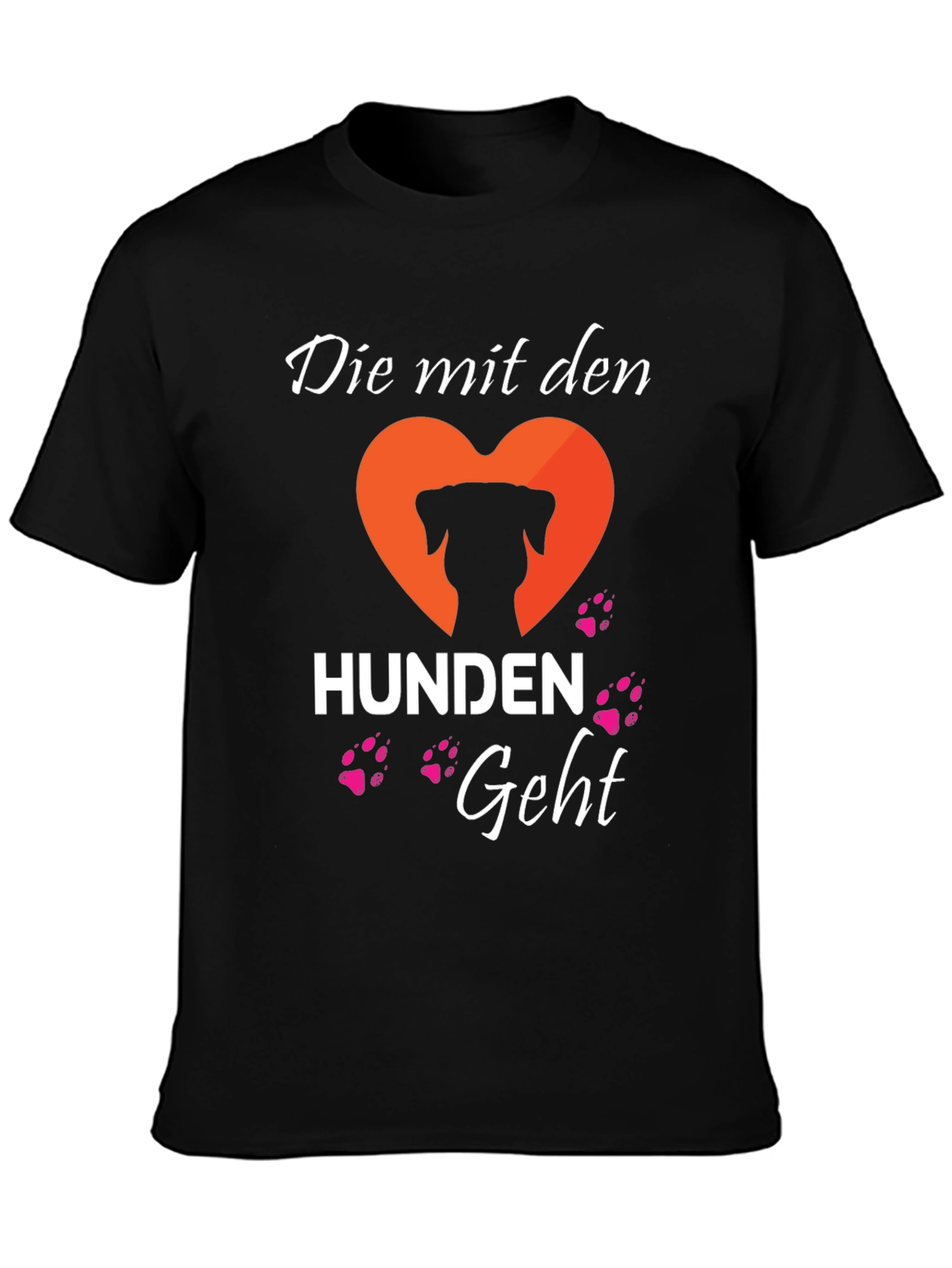 Black Dog Lover T-Shirt - German Hund Print view 3