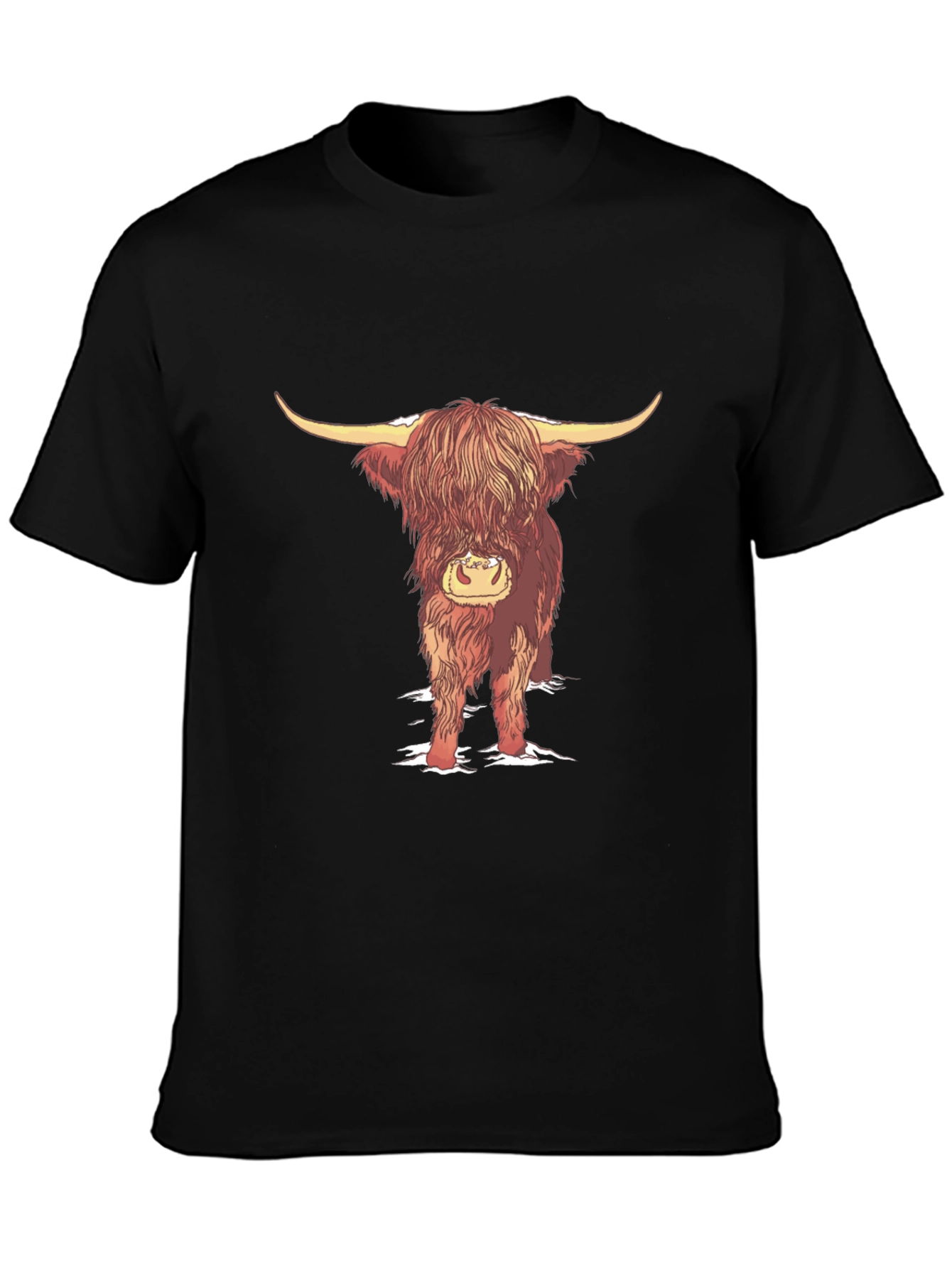 Black Highland Cow Graphic Tee - Black view 3