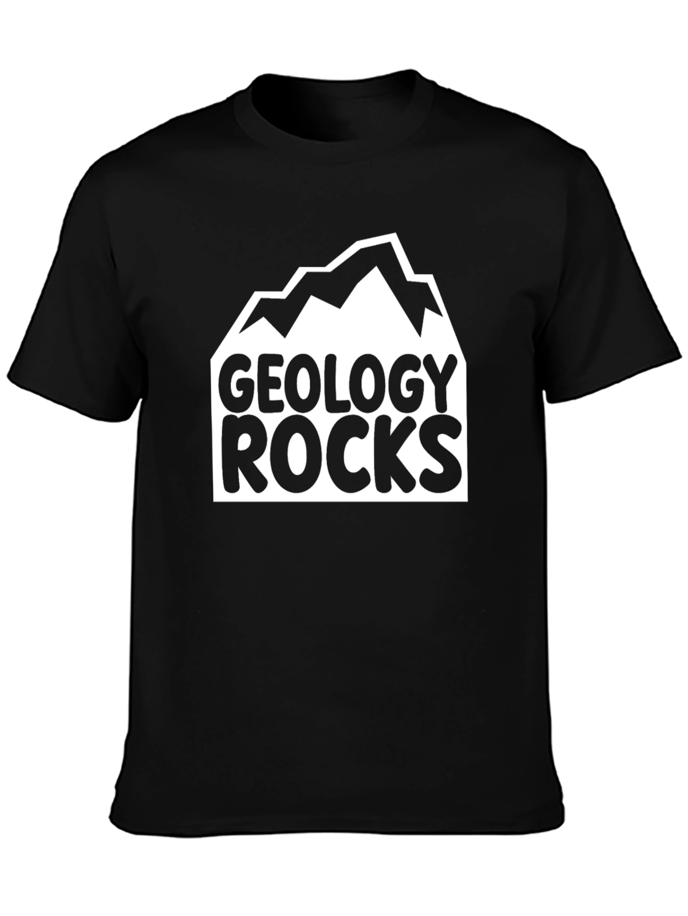 Black Geology Rocks Graphic Tee - Mountain Design view 3