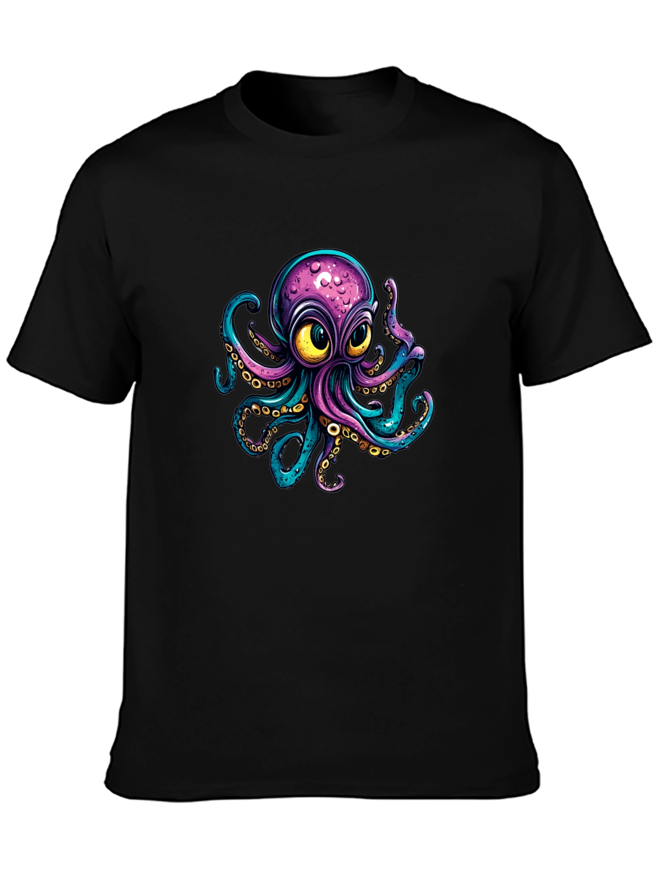 Black Octopus Graphic T-Shirt - Unique Design Tee view 3