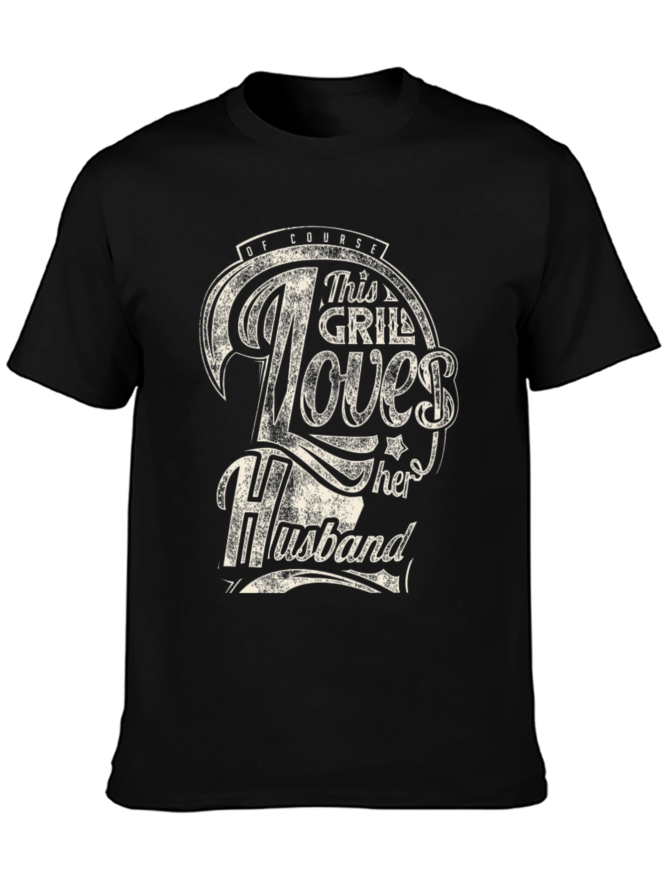 Black This Grill Loves Her Husband Black Graphic Tee view 3