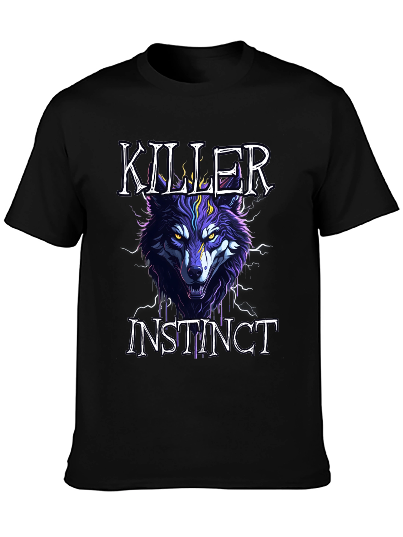Black Killer Instinct Wolf Graphic Tee - Black view 3