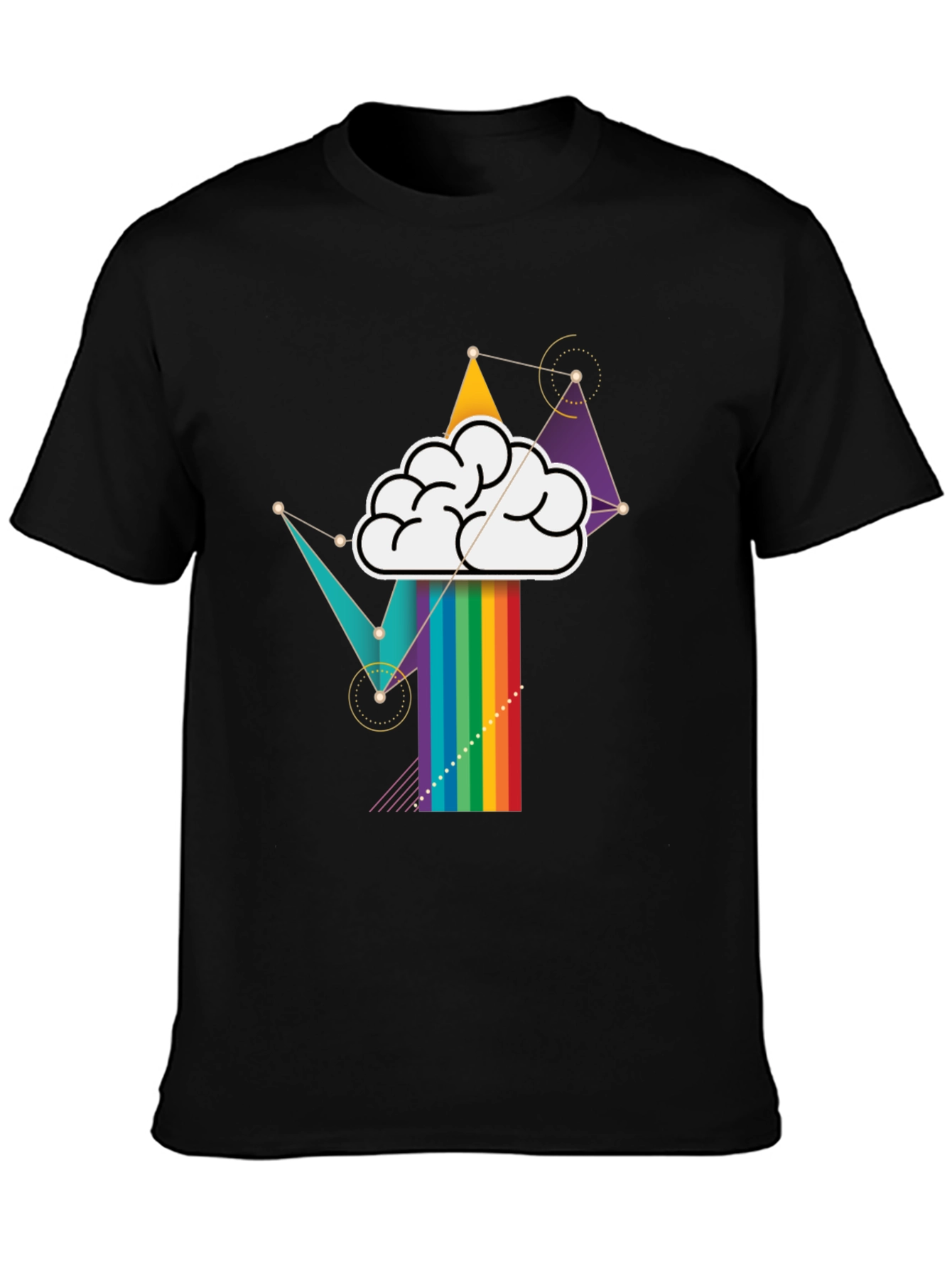 Black Brainstorm Rainbow T-Shirt view 3