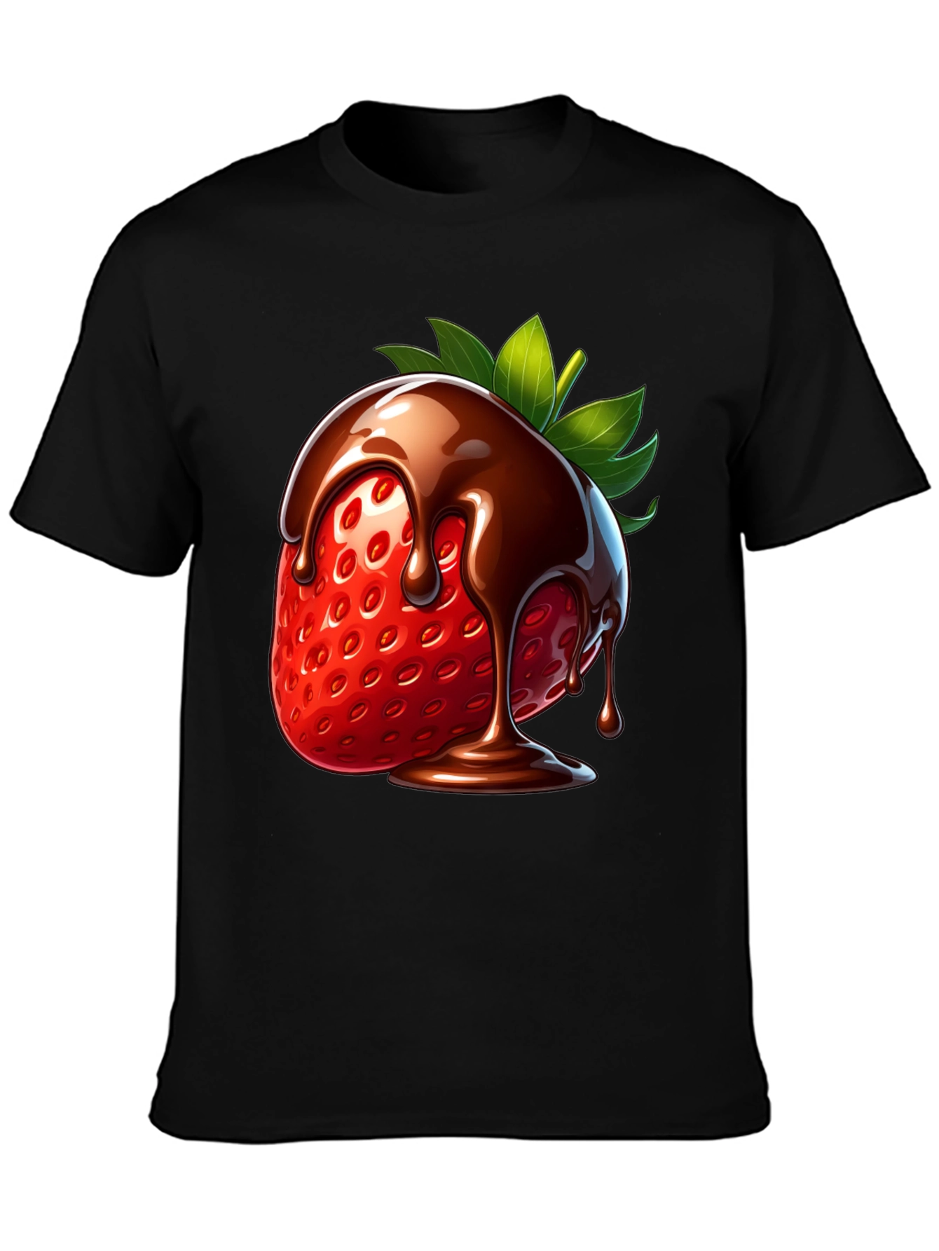 Black Chocolate Strawberry Graphic Tee view 3