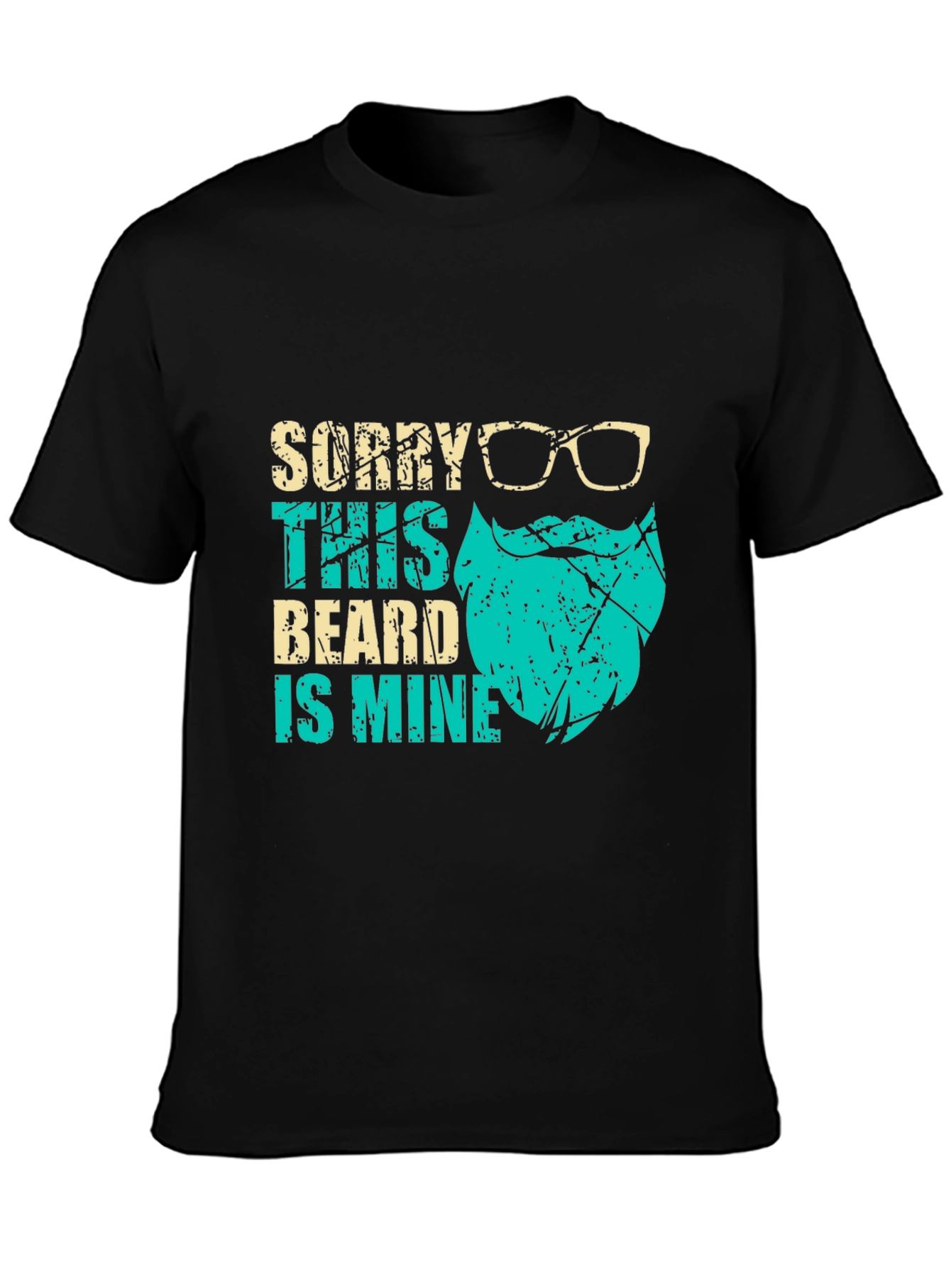 Black Bearded Humor Graphic Tee - 'Sorry This Beard is Mine' view 3