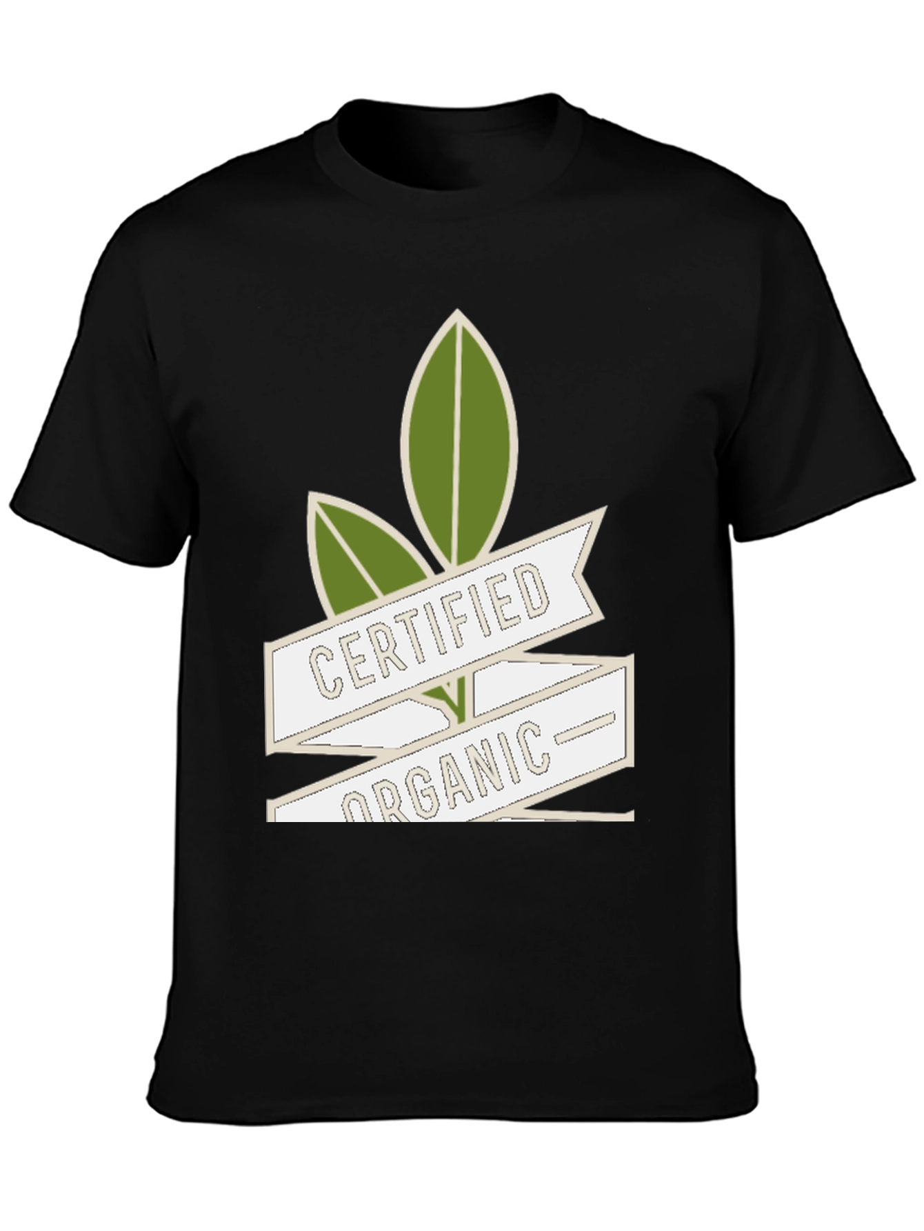Black Certified Organic Graphic Tee - Eco-Friendly view 3