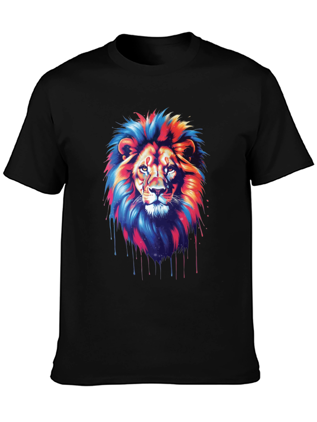 Black Vivid Lion Graphic Tee - Bold Style view 3