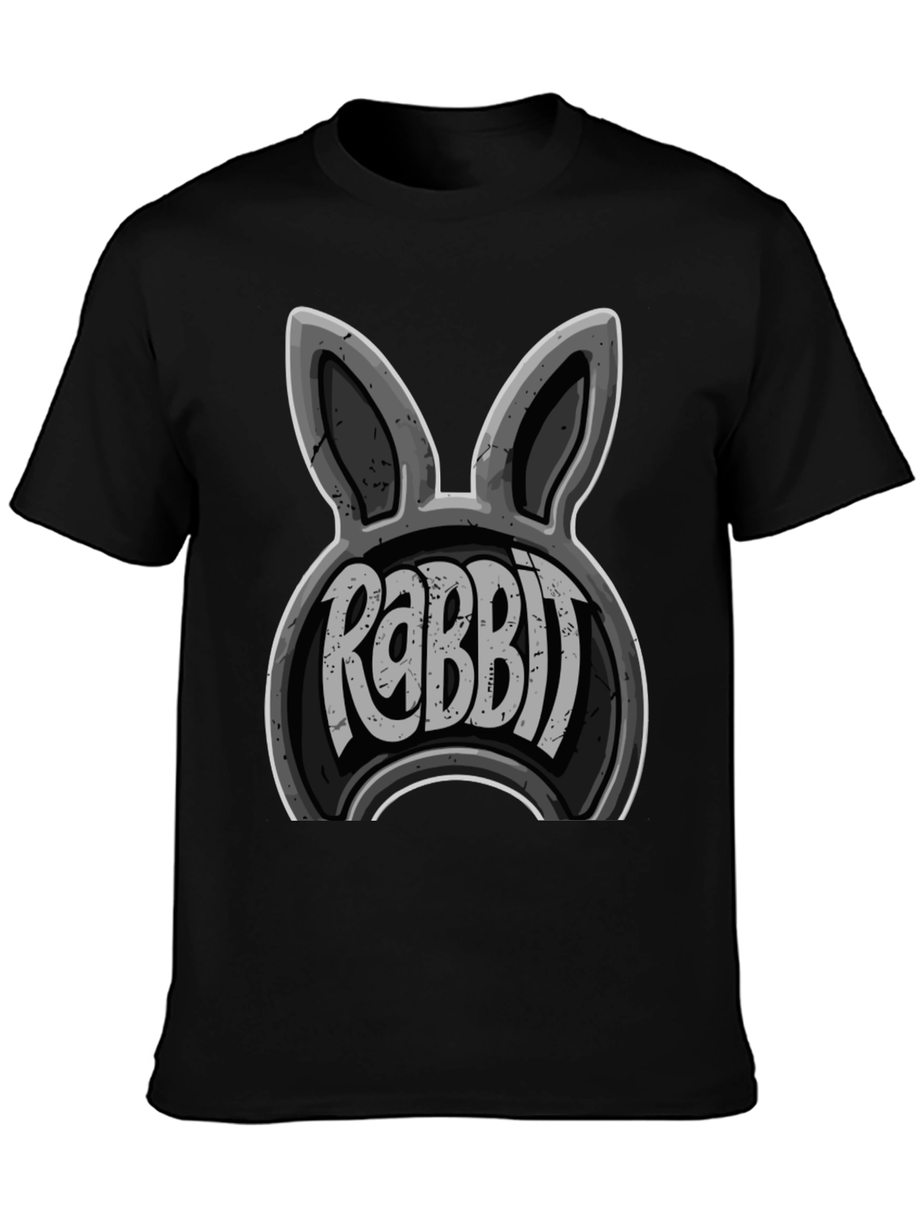 Black Rabbit Graphic Print Men's T-Shirt view 3