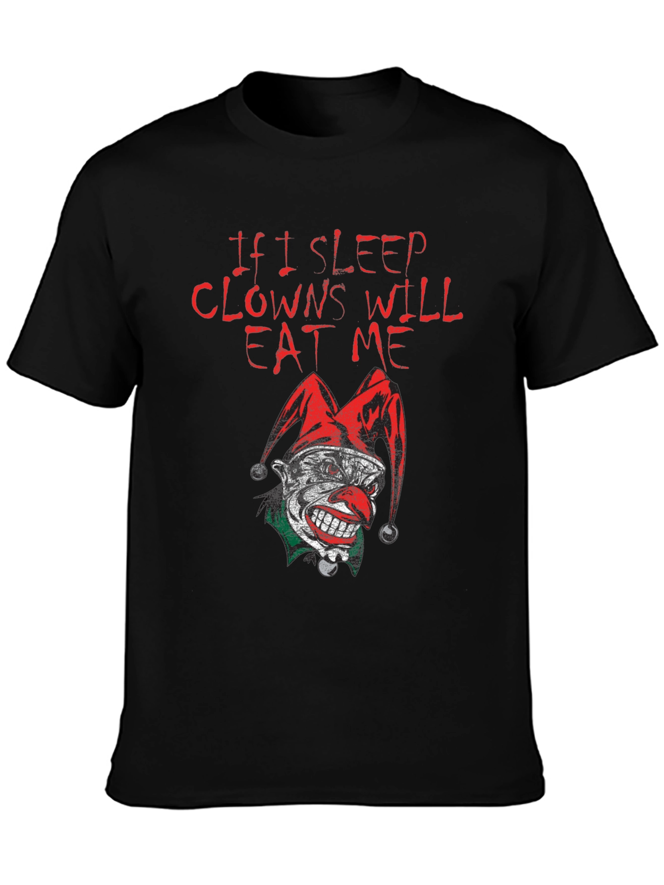 Black If I Sleep Clowns Will Eat Me Graphic T-Shirt view 3