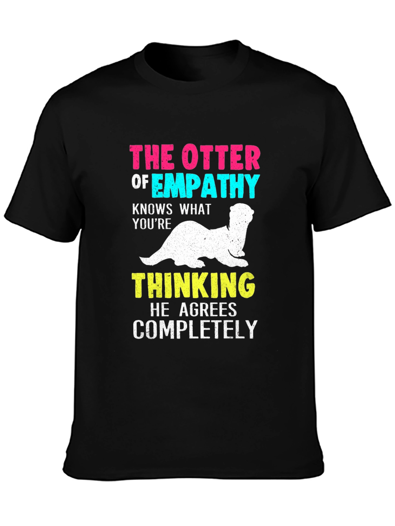 Black Empathy Otter Graphic T-Shirt view 3