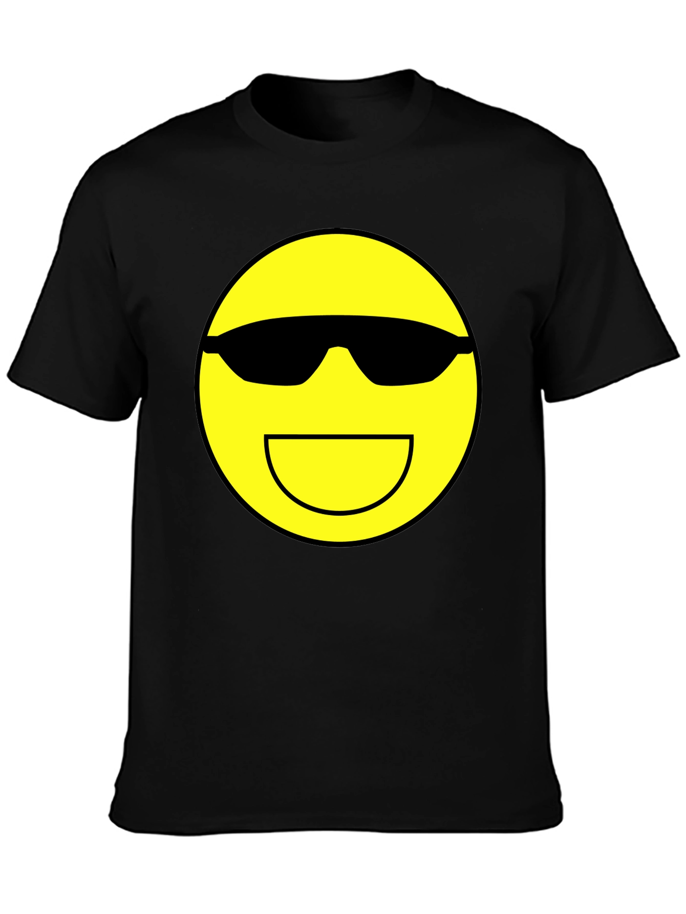 Black Cool Emoji Graphic Tee - Black view 3