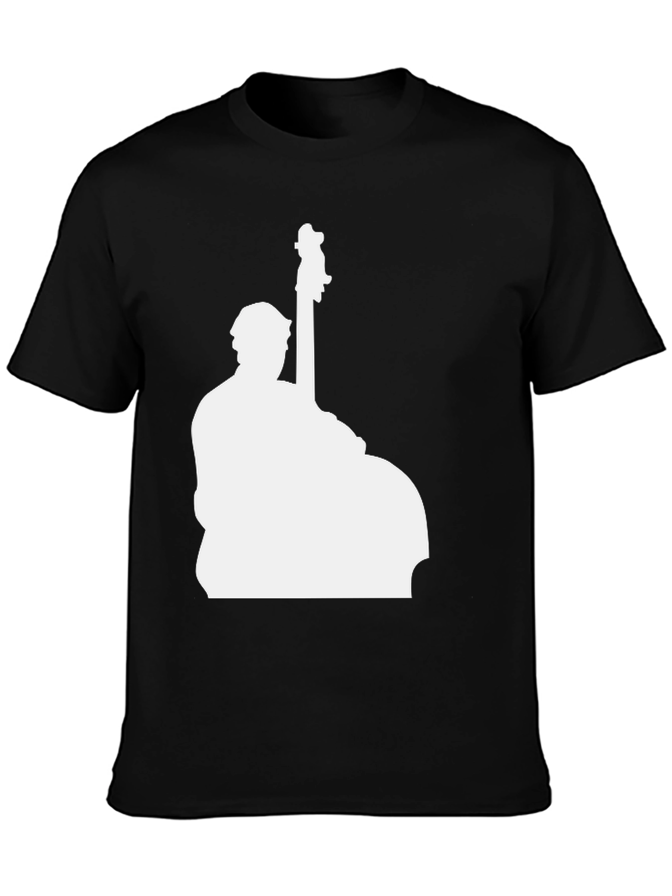 Black Bass Player Silhouette Black T-Shirt view 3