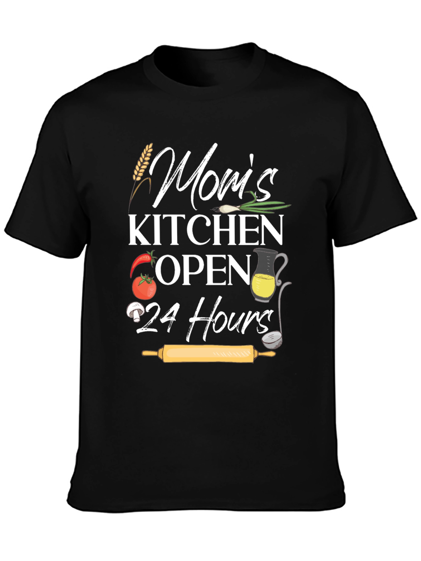 Black Mom's Kitchen Open 24 Hours Graphic Tee view 3