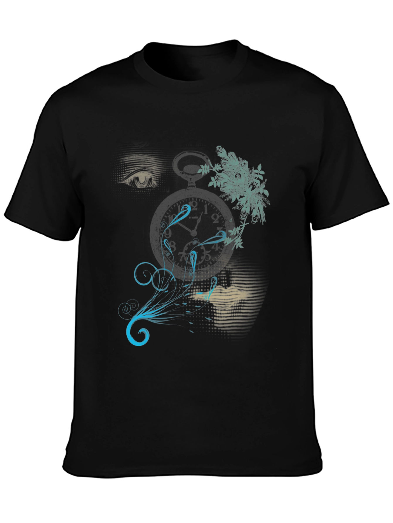 Black Surreal Dreamscape Graphic Print T-Shirt view 3