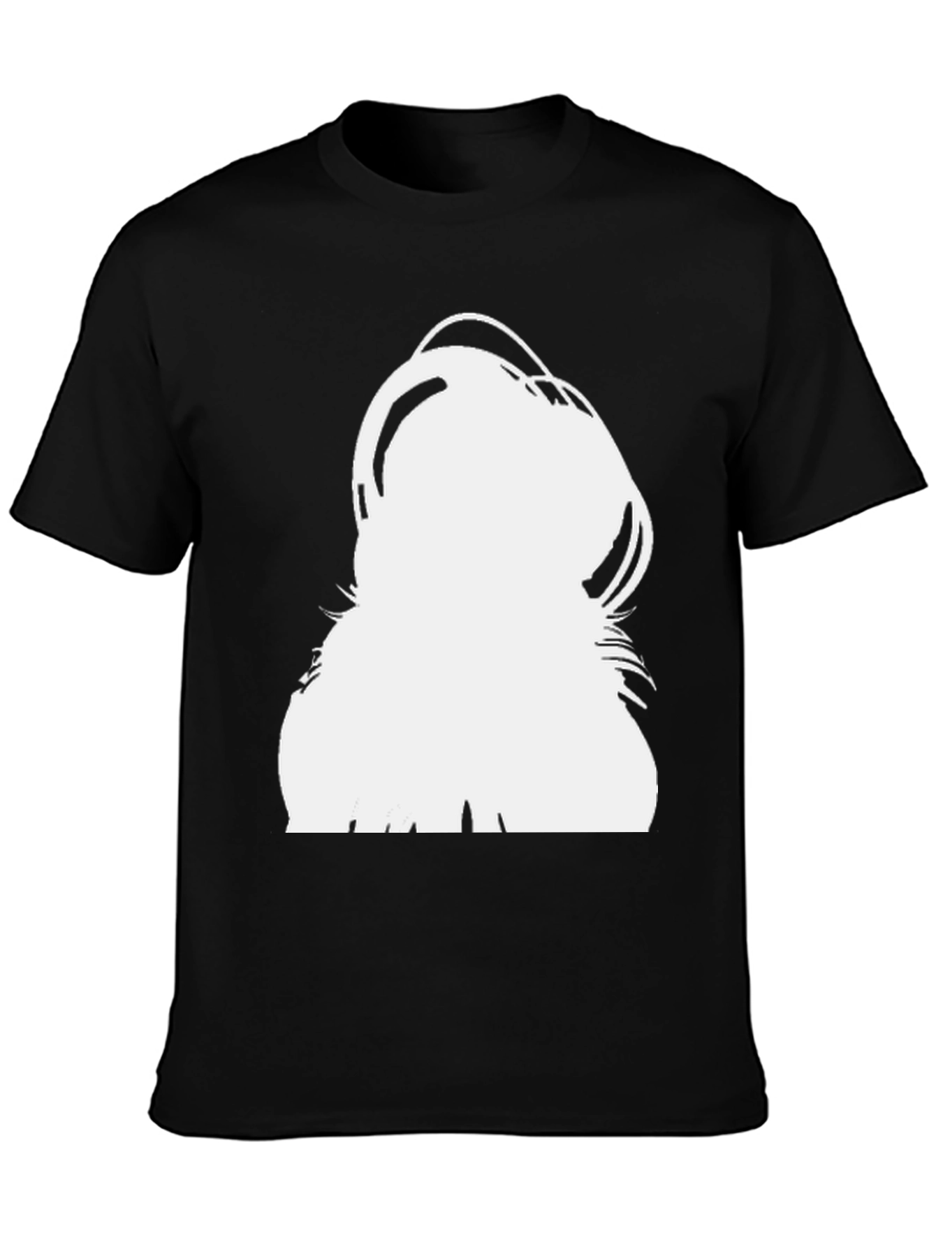 Black Modern Black T-Shirt with Bold White Graphic view 3