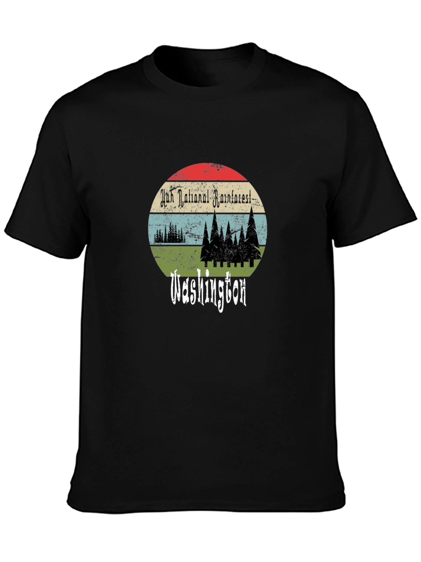 Black Hoh Rainforest Washington T-Shirt view 3