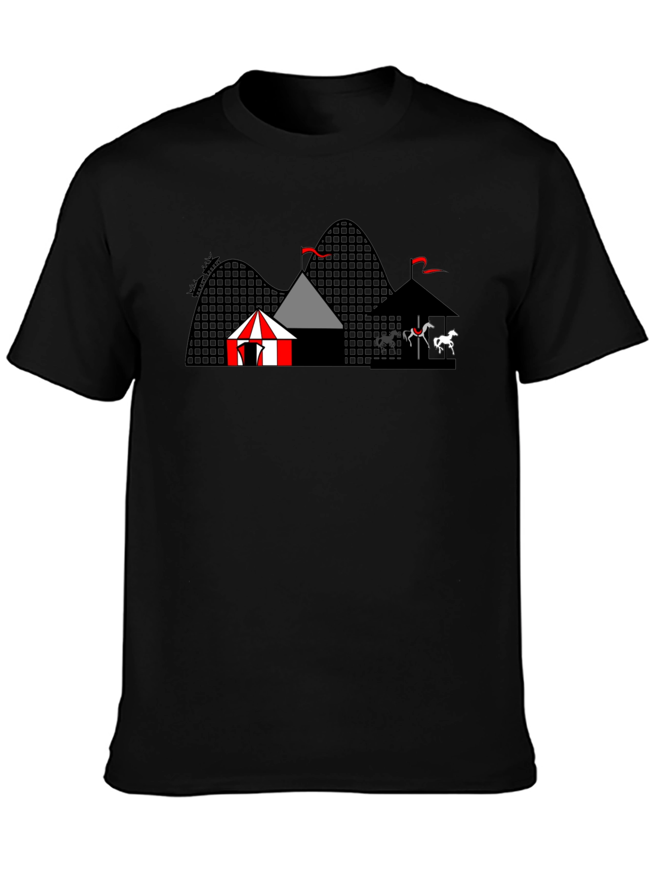 Black Amusement Park Graphic T-Shirt view 3