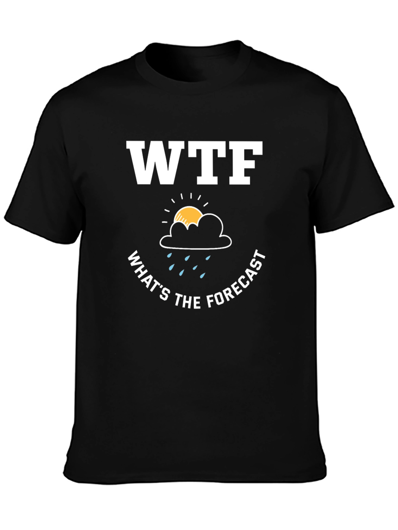 Black WTF What's the Forecast T-Shirt - Humorous Weather Tee view 3