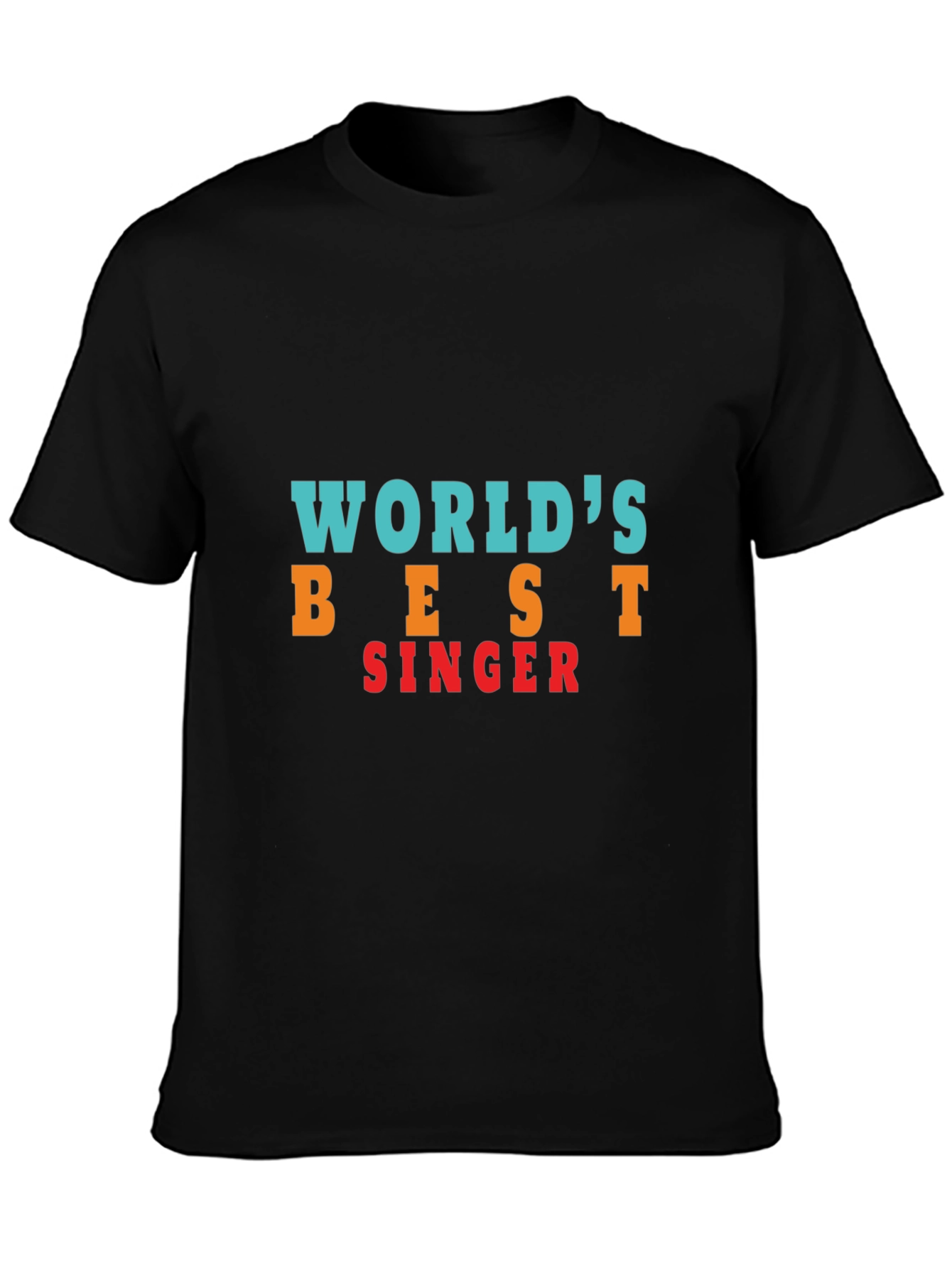 Black World's Best Singer Black T-Shirt view 3