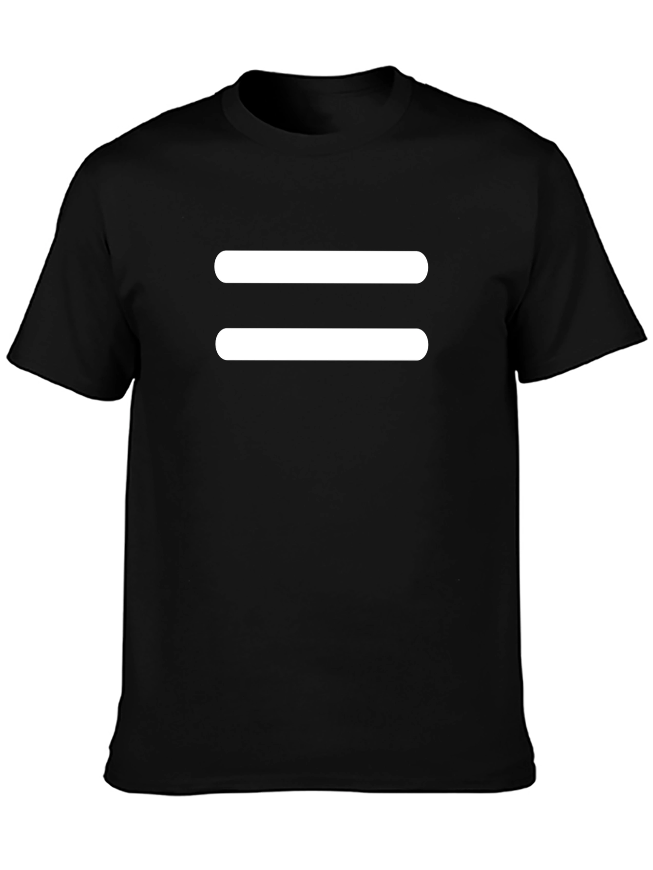 Black Equal Sign T-Shirt - Black Cotton Tee view 3