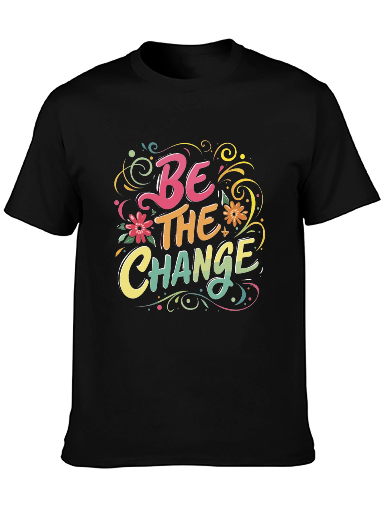 Black Be The Change Graphic Tee - Inspiring Design view 3