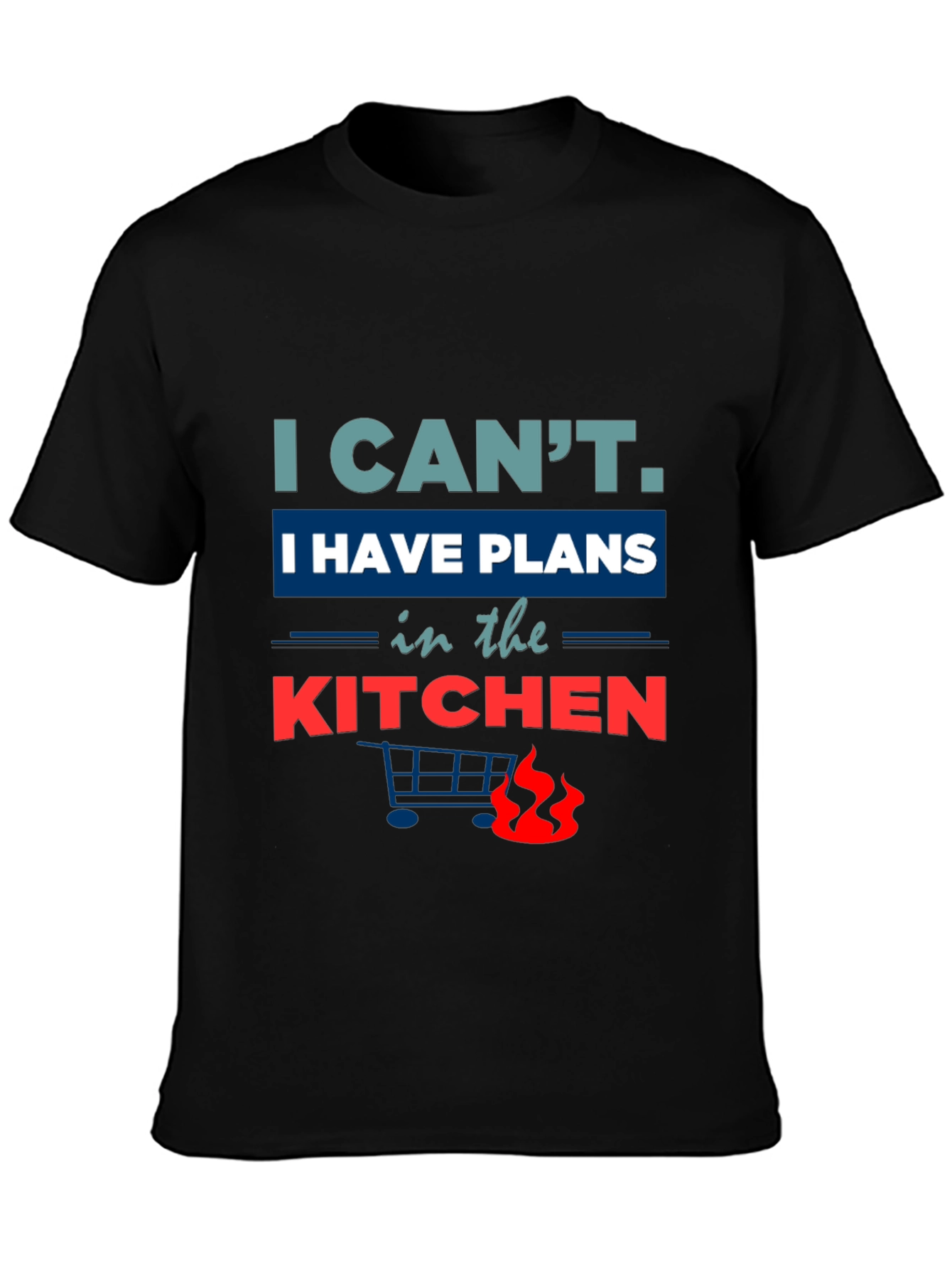 Black Funny Kitchen Plans Graphic Tee - Black view 3