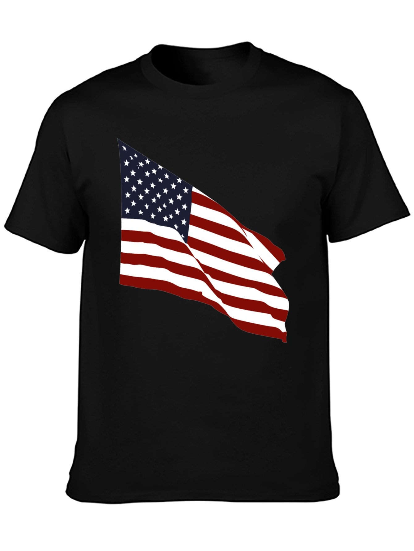 Black American Flag Graphic Black T-Shirt view 3