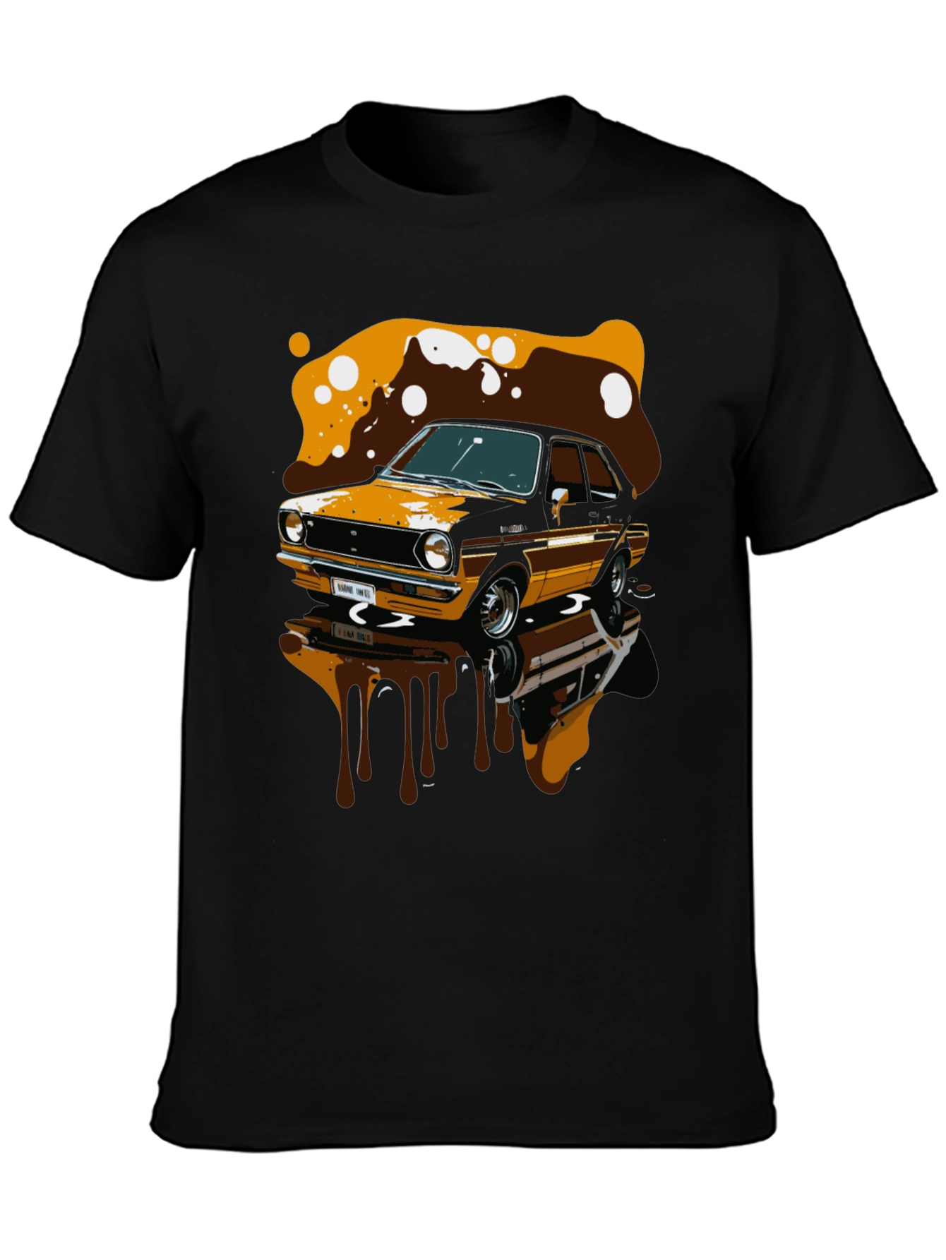 Black Vintage Car Graphic T-Shirt view 3