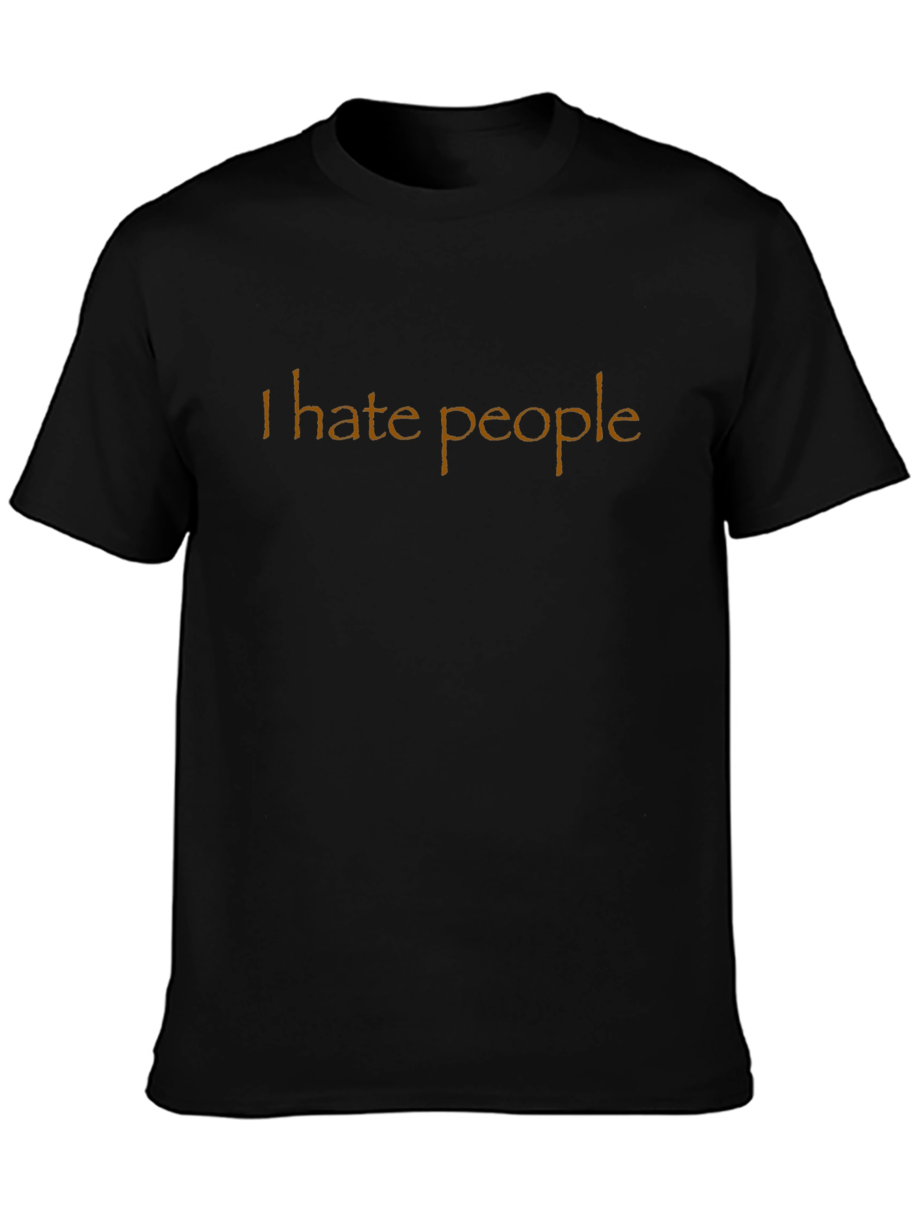 Black I Hate People Graphic Tee - Black Crewneck Casual T-Shirt view 3
