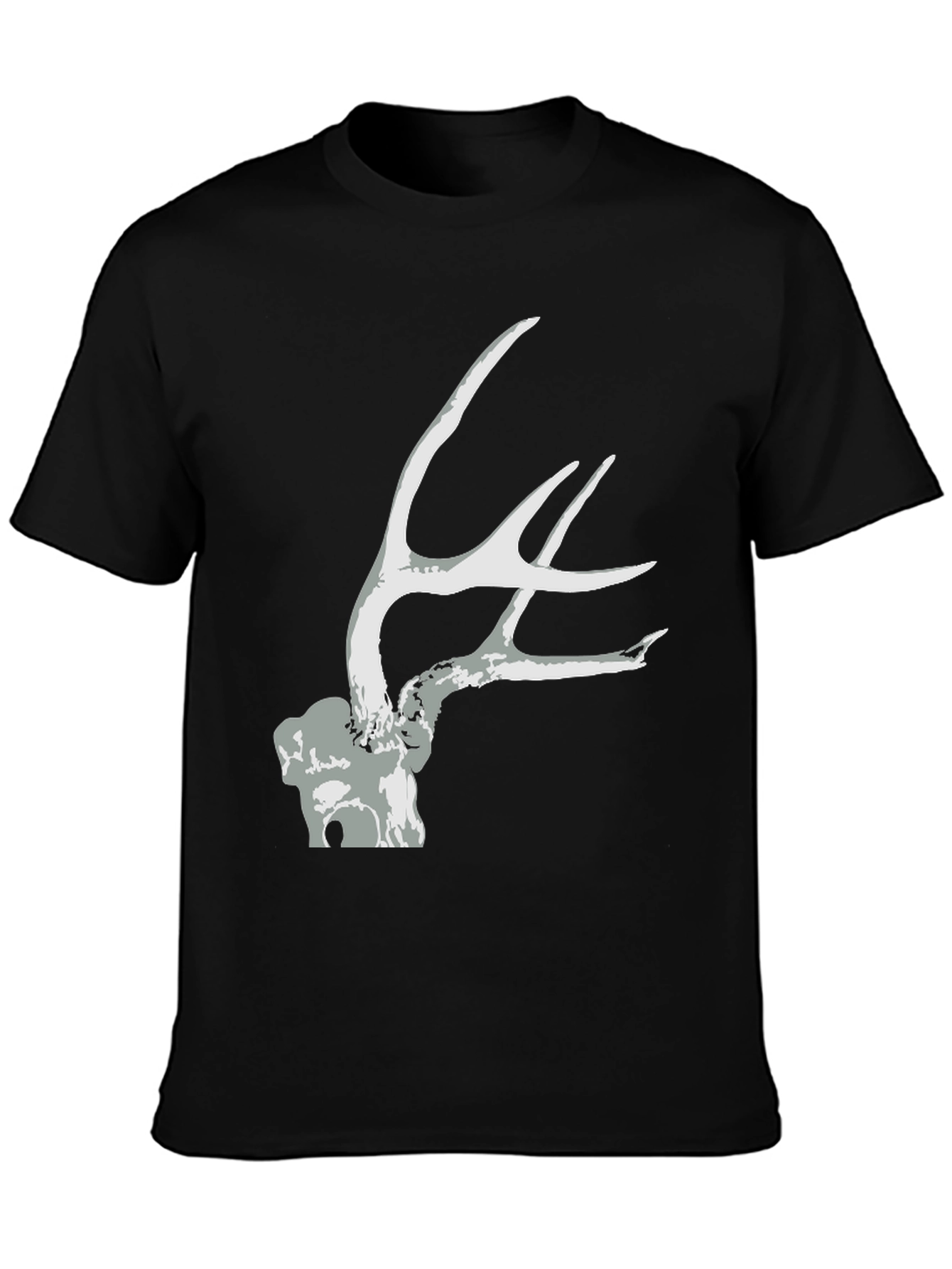 Black Antler Graphic Tee - Black Unisex T-Shirt view 3