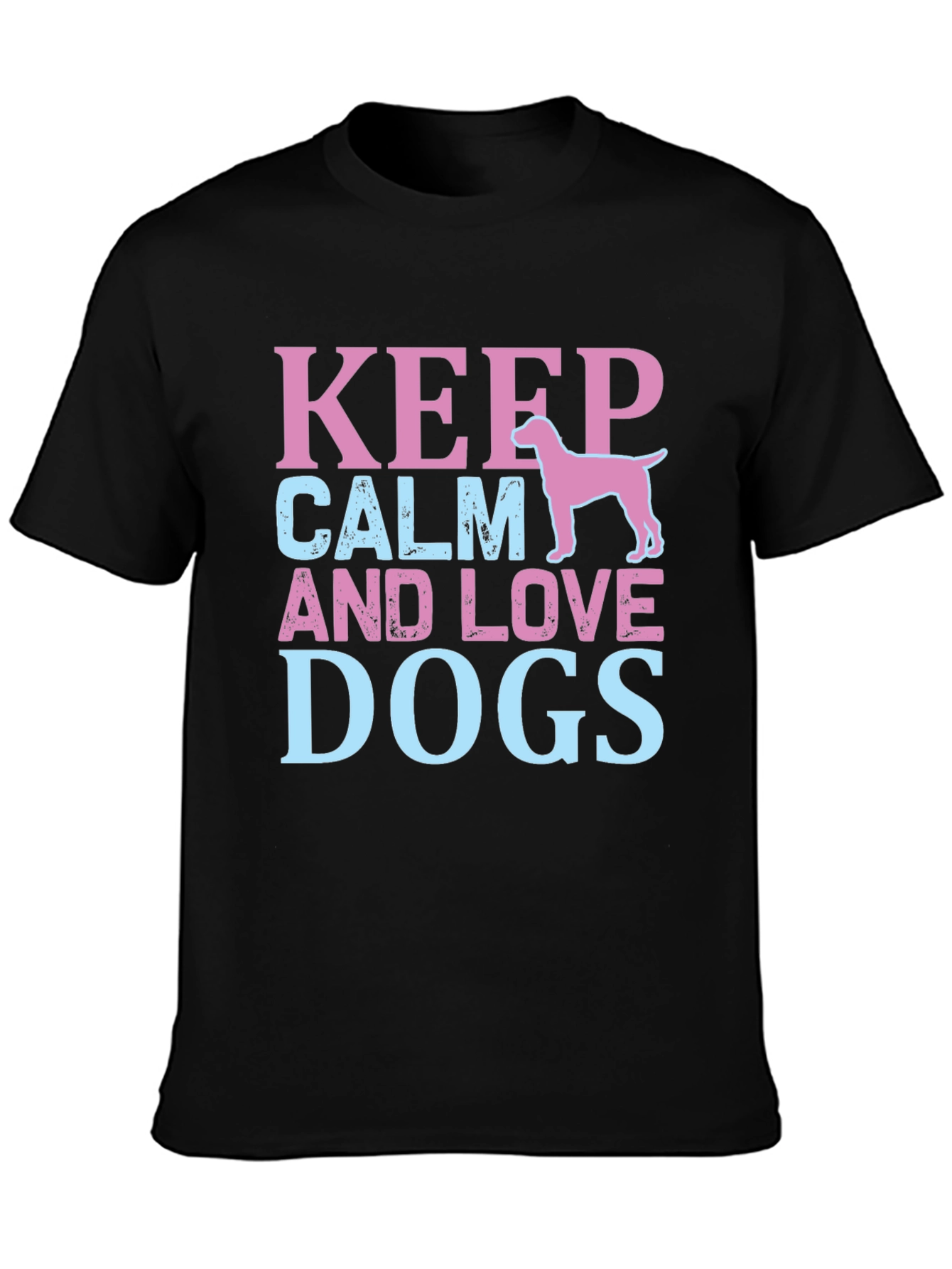 Black Keep Calm And Love Dogs Graphic Tee view 3