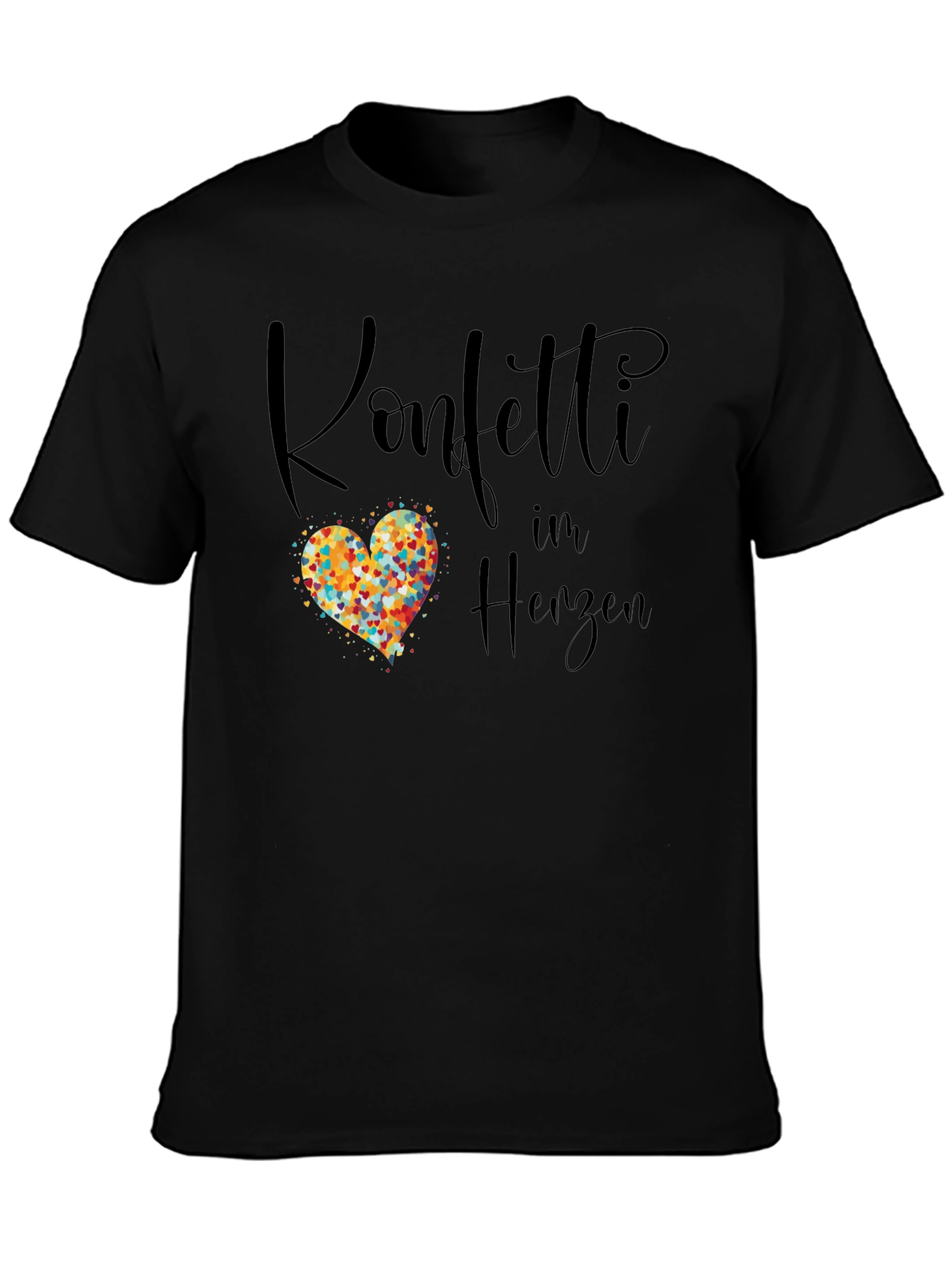 Black Konfetti im Herzen Graphic Tee - Black T-Shirt view 3