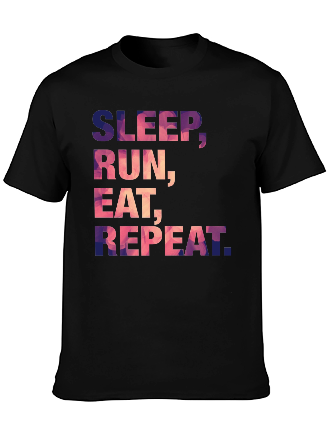 Black Sleep Run Eat Repeat Graphic Tee view 3