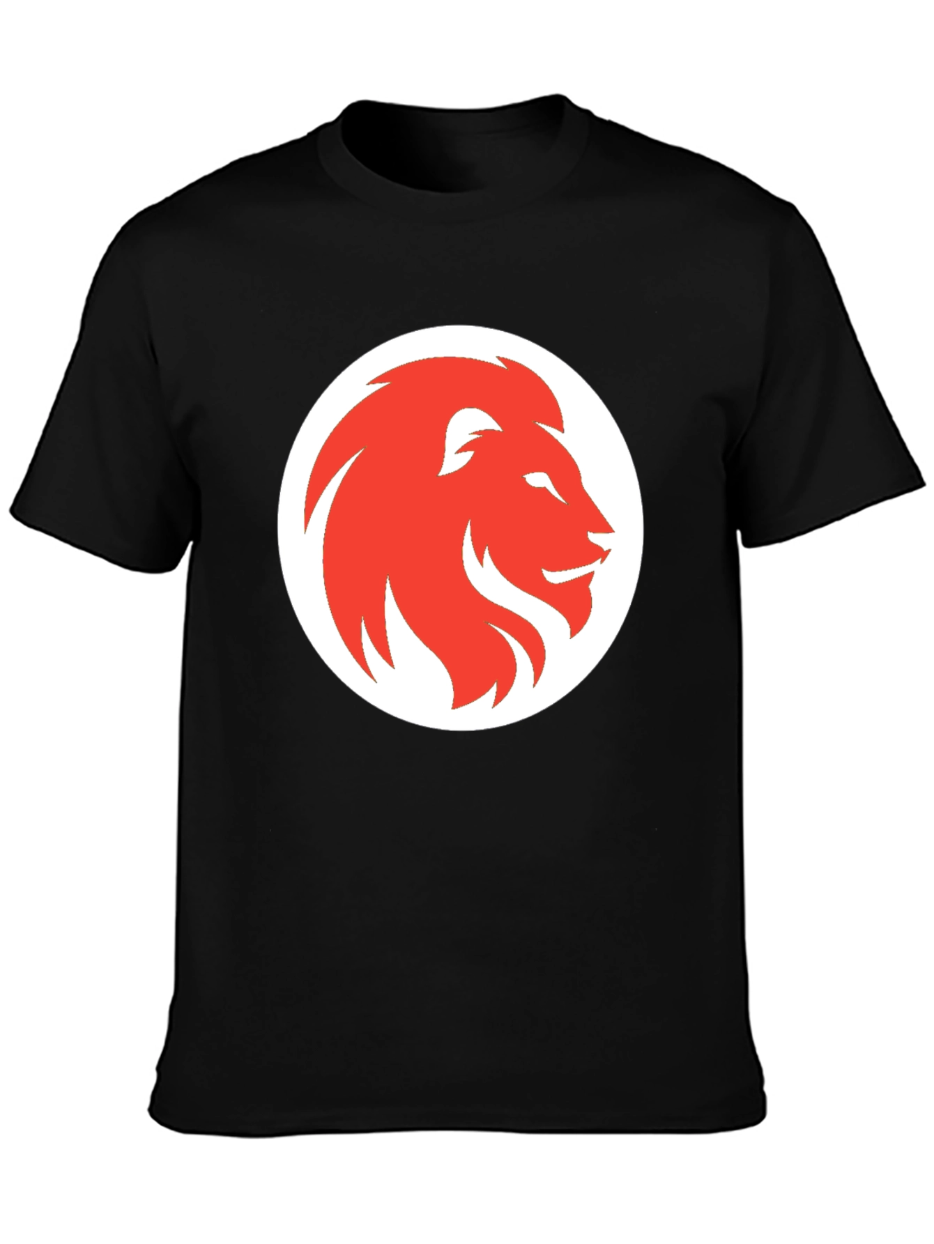 Black Lion Graphic Print Men's Black T-Shirt view 3
