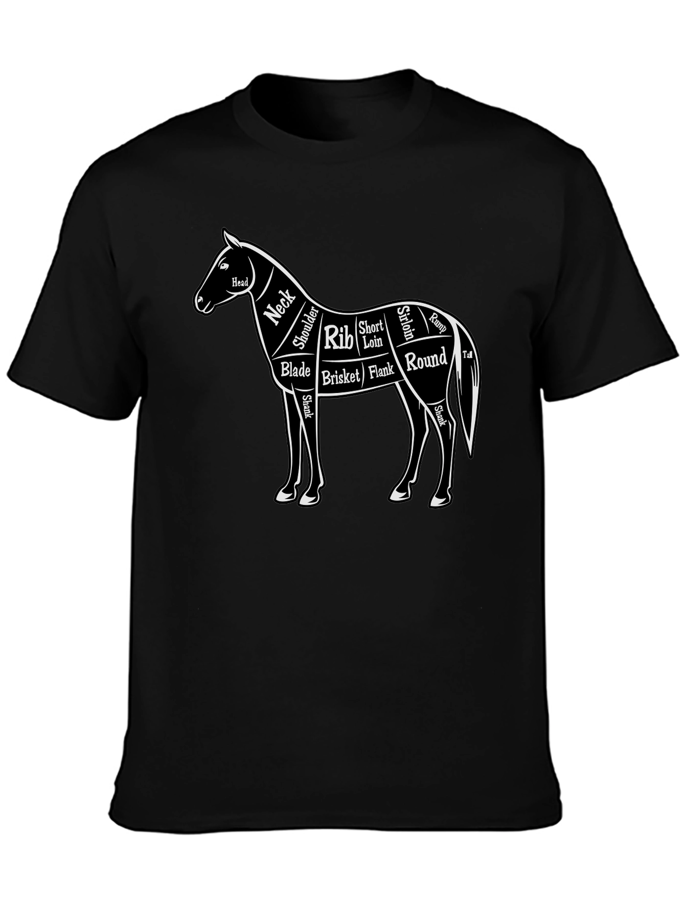 Black Horse Anatomy Black Graphic T-Shirt view 3