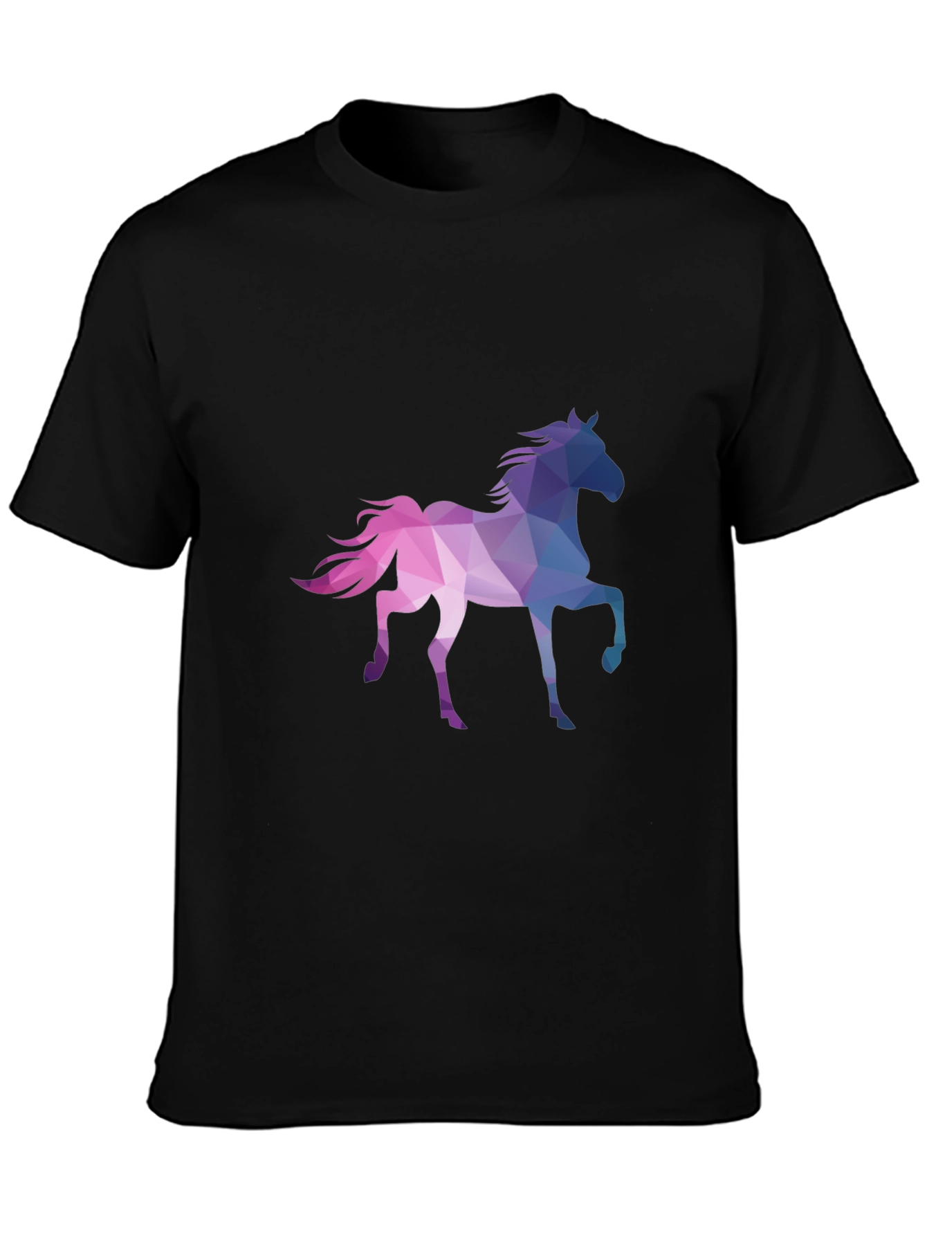 Black Geometric Horse Graphic T-Shirt - Black view 3