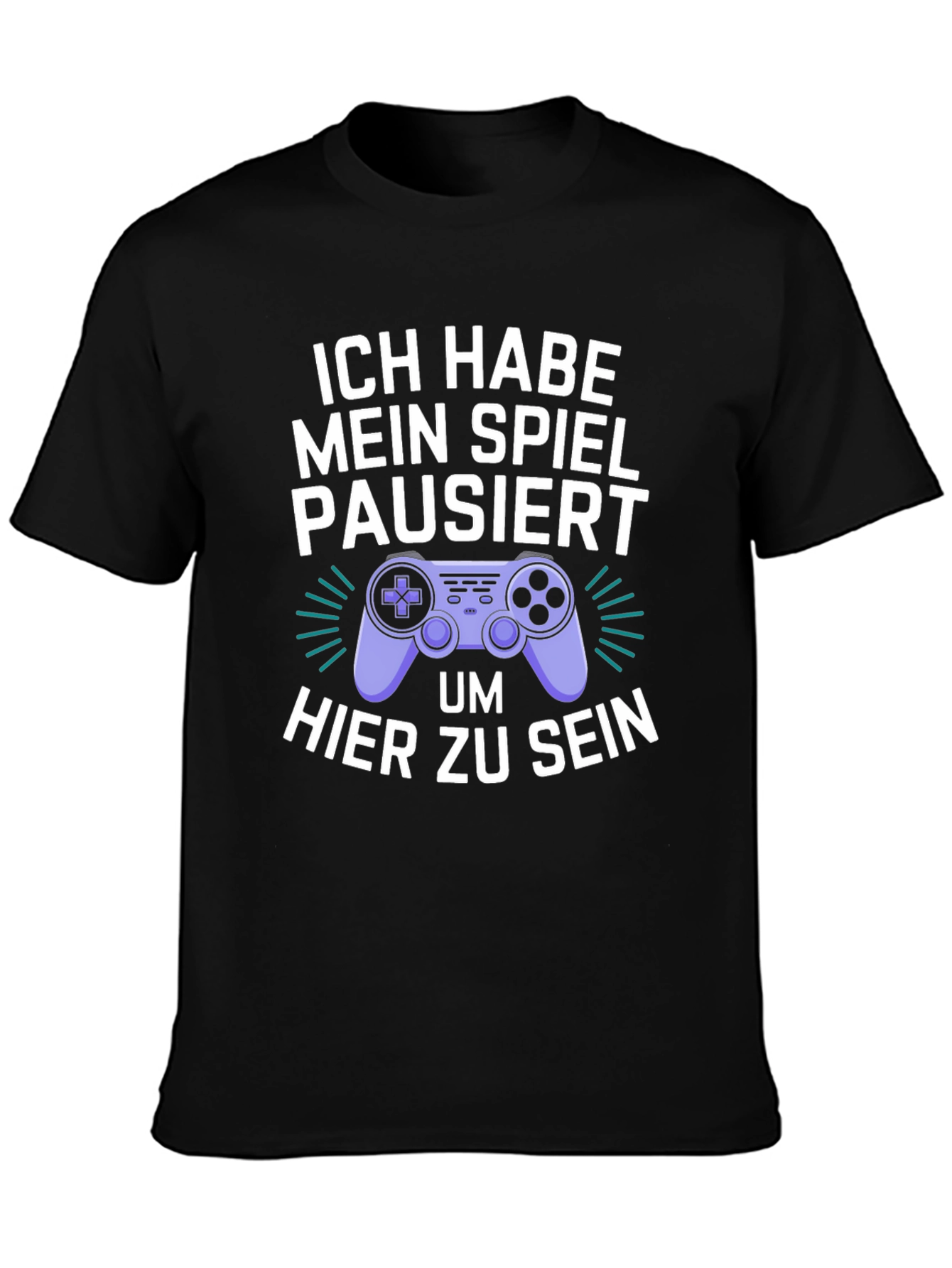 Black Gamer Humor T-Shirt - I Paused My Game view 3