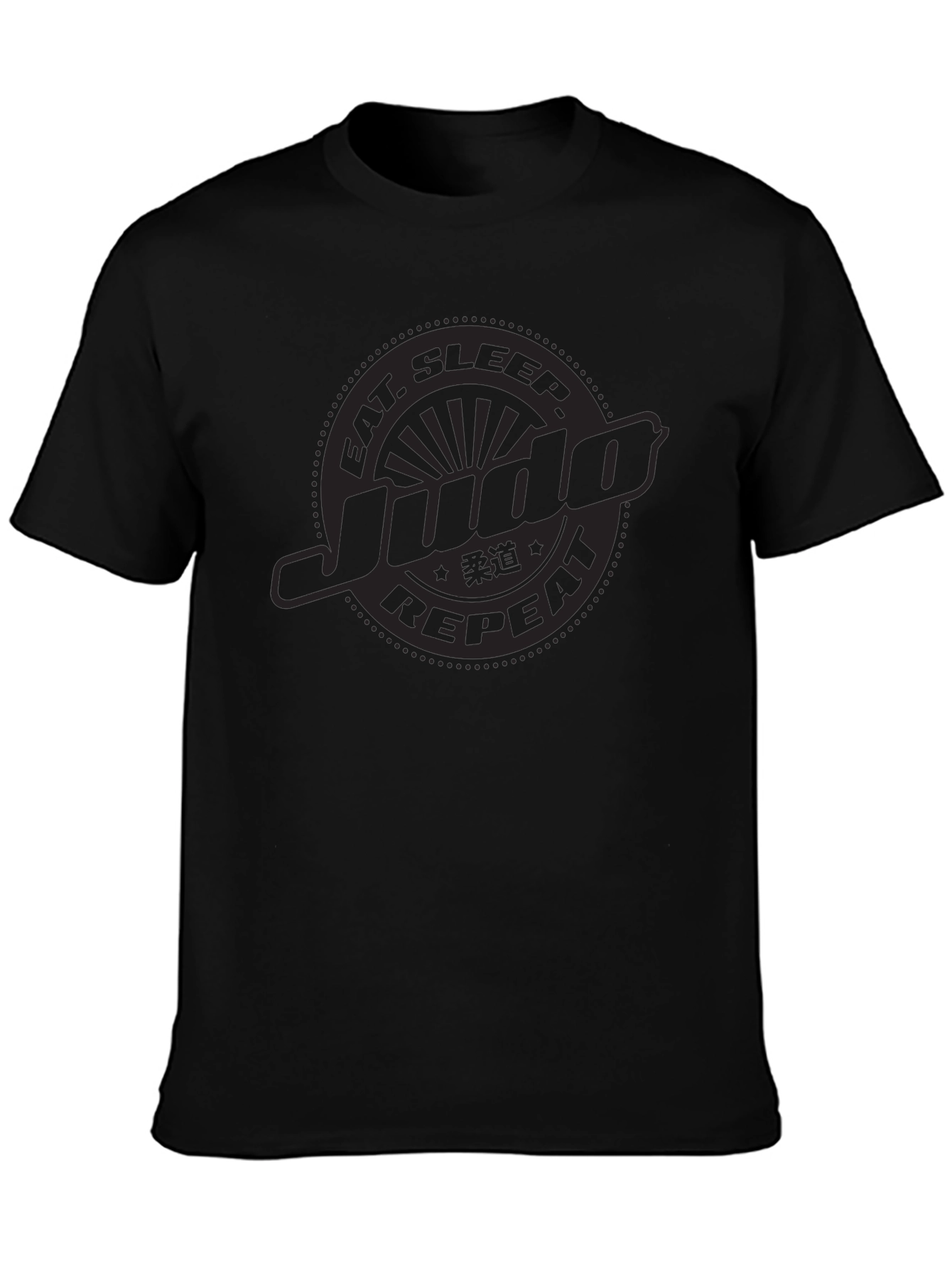 Black Eat Sleep Judo Repeat - Black T-Shirt view 3