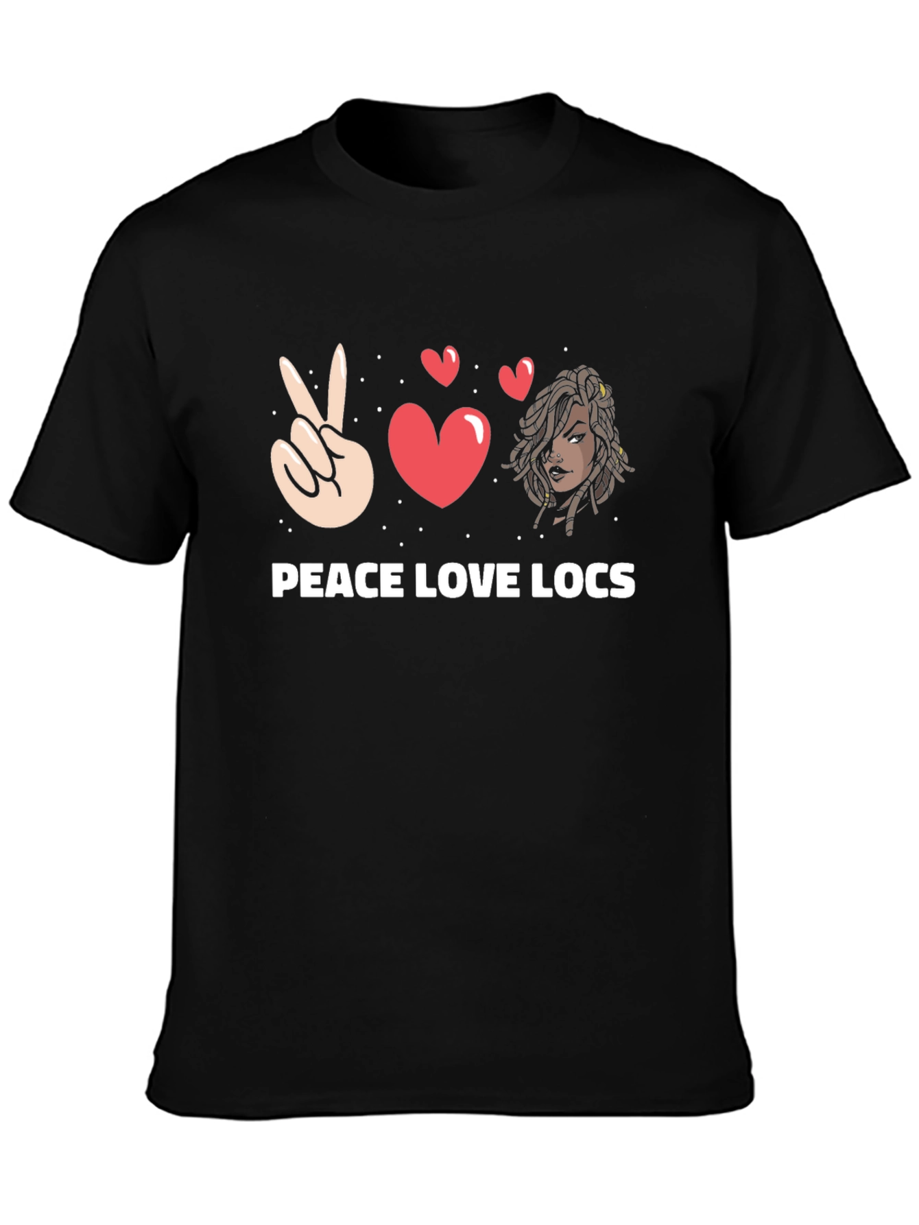 Peace Love Locs Graphic Tee - Black - 3