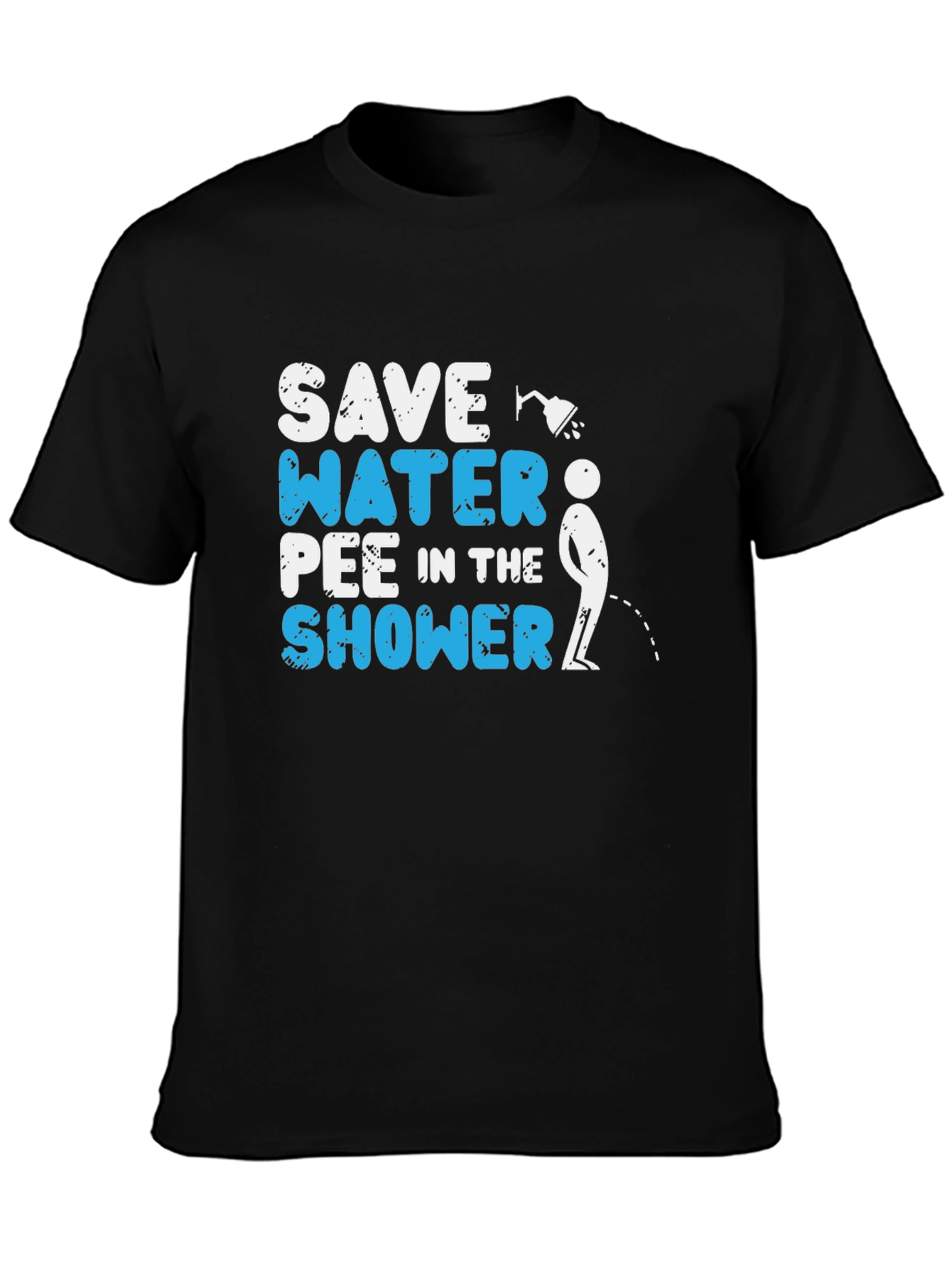 Black Save Water Pee in the Shower Graphic Tee view 3