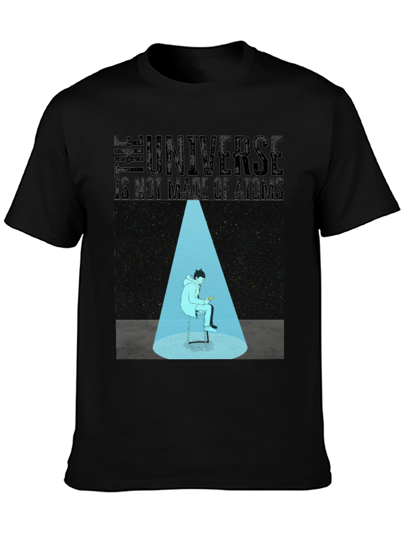 Black The Universe Tee: Atomic Insight Graphic T-Shirt view 3