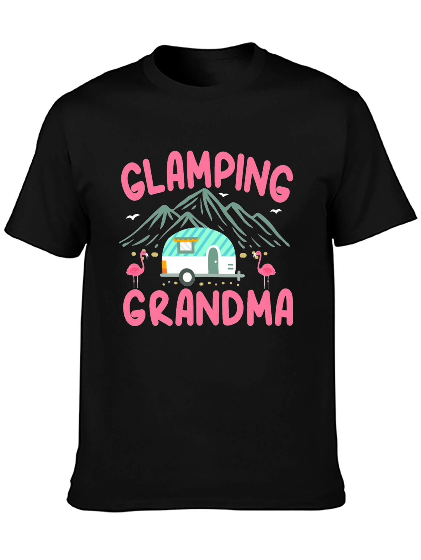 Black Glamping Grandma T-Shirt - Camping Tee view 3