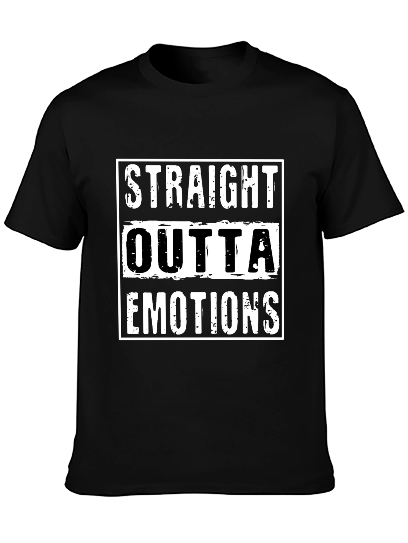 Black Straight Outta Emotions Graphic Tee view 3